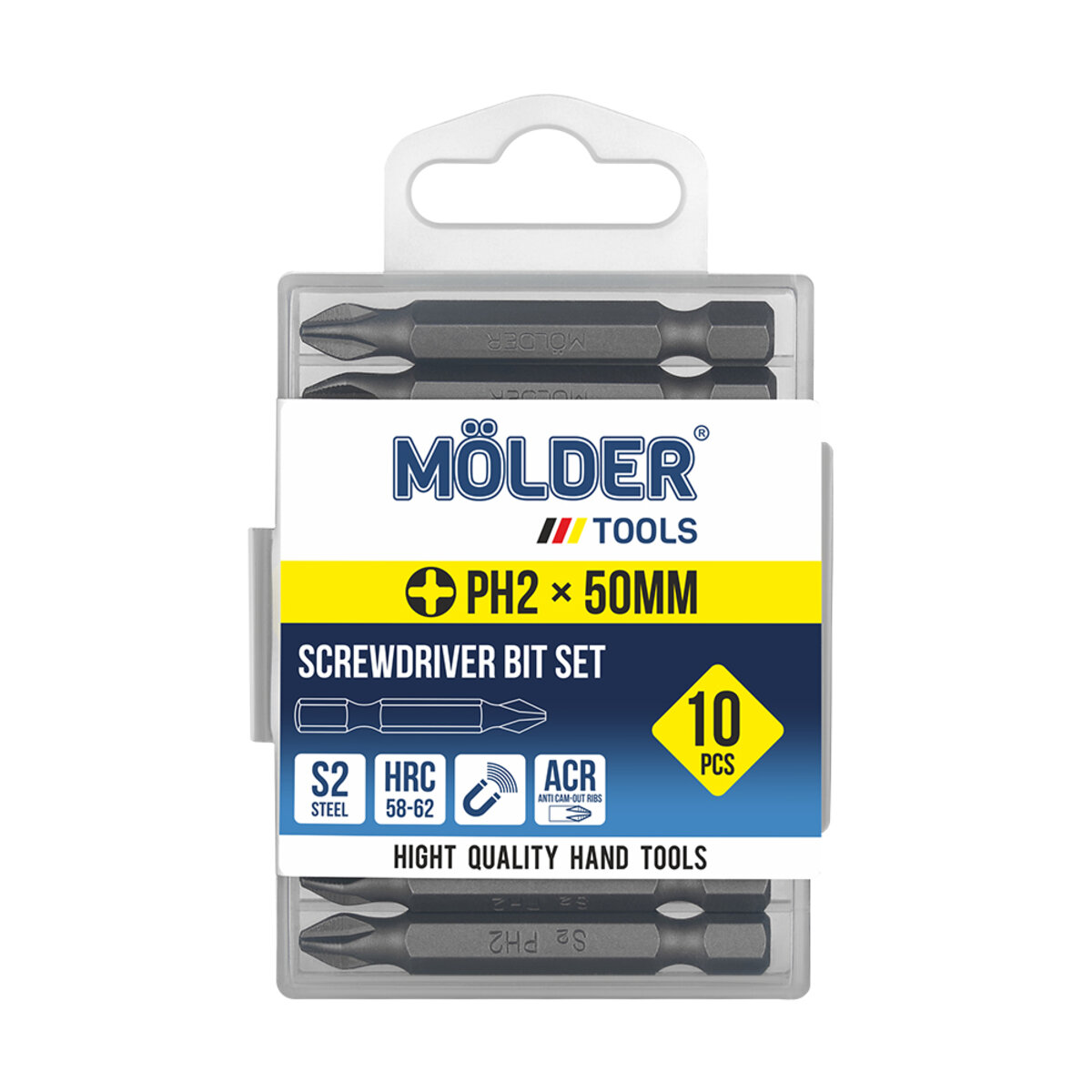 Набір біт Molder PH2x50мм 10шт (MT7025010) дивитися фото №1