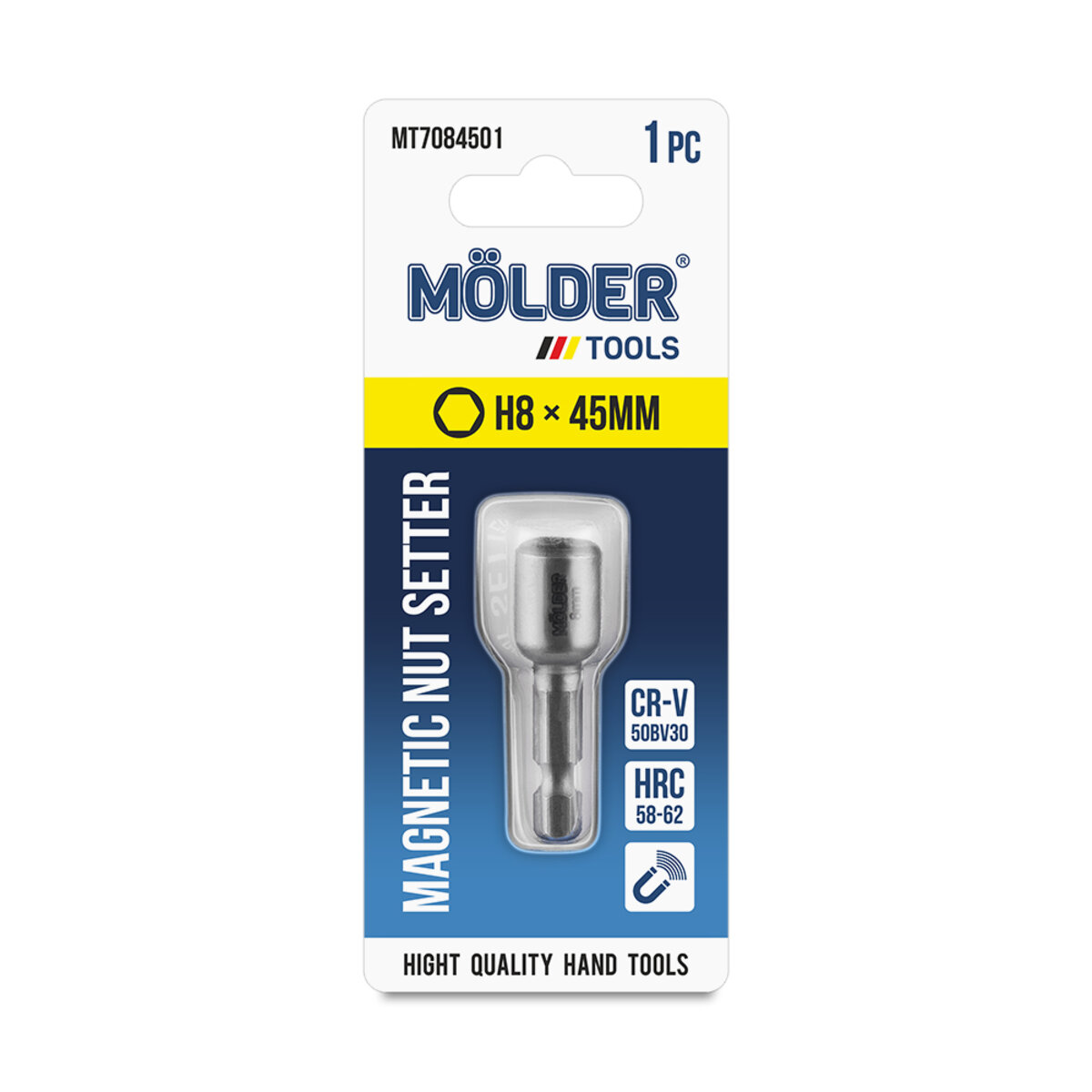 Біта магнітна Molder для покрівельних саморізів H8x45мм 1шт (MT7084501) дивитися фото №3