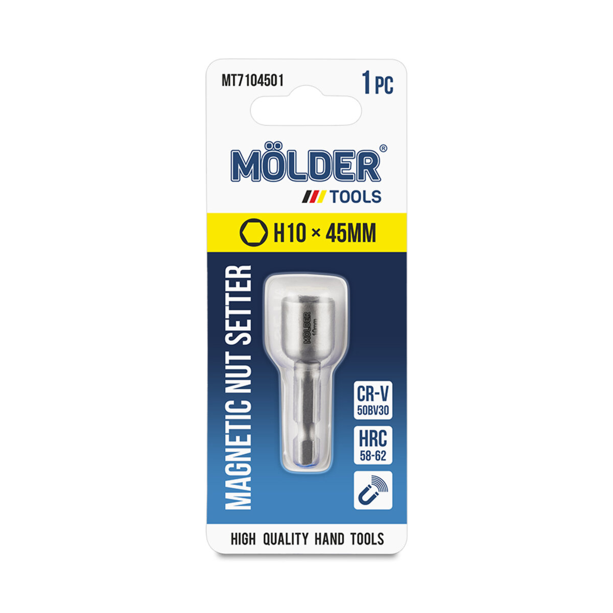 Біта магнітна Molder для покрівельних саморізів H10x45мм 1шт (MT7104501) дивитися фото №3