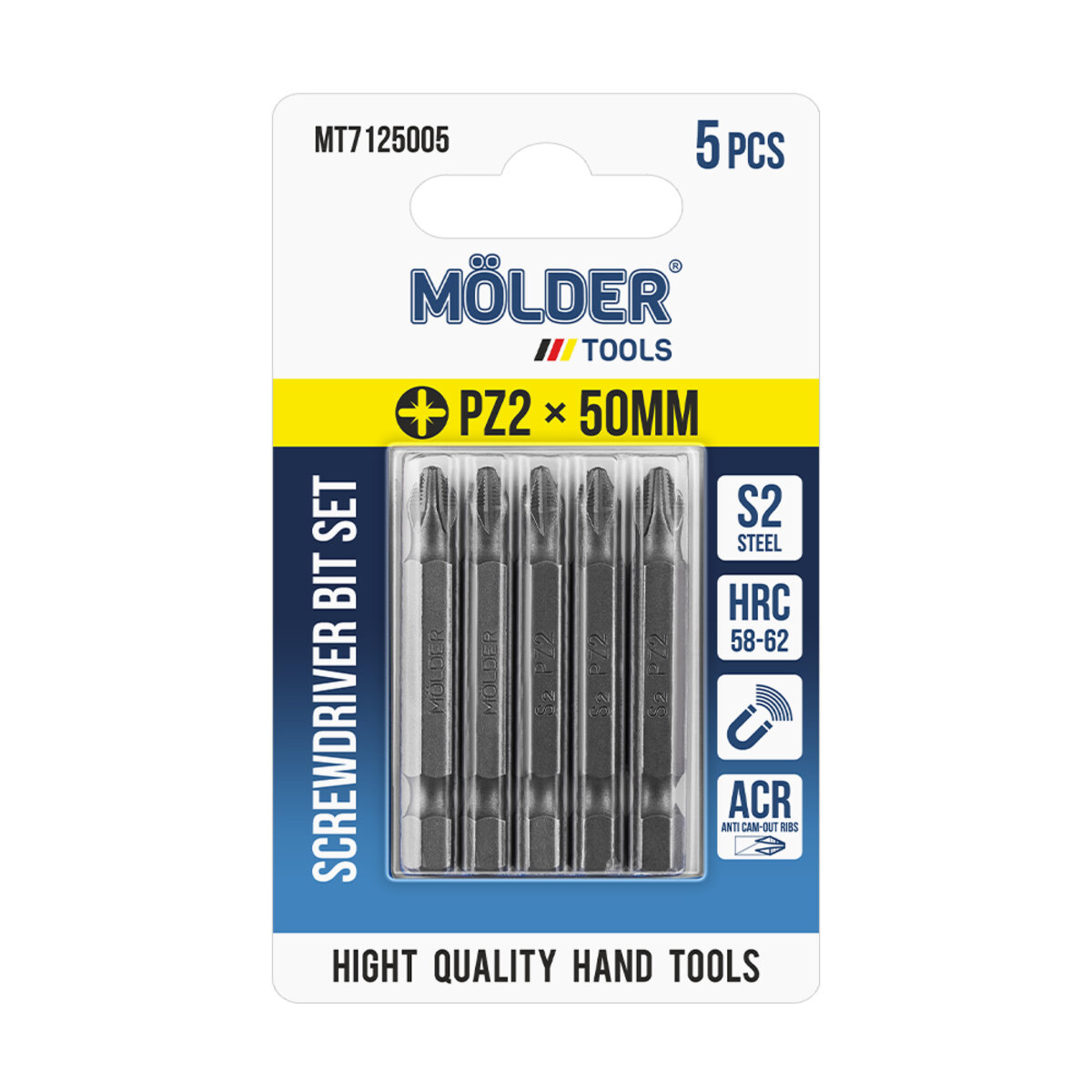 Набір біт Molder PZ2x50мм 5шт (MT7125005) дивитися фото №1