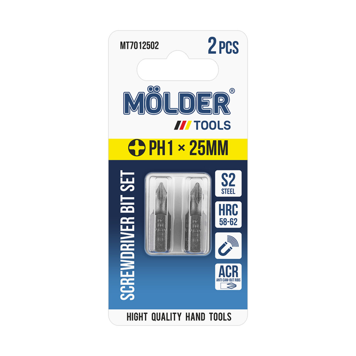 Набір біт Molder PH1x25мм 2шт (MT7012502) дивитися фото №1