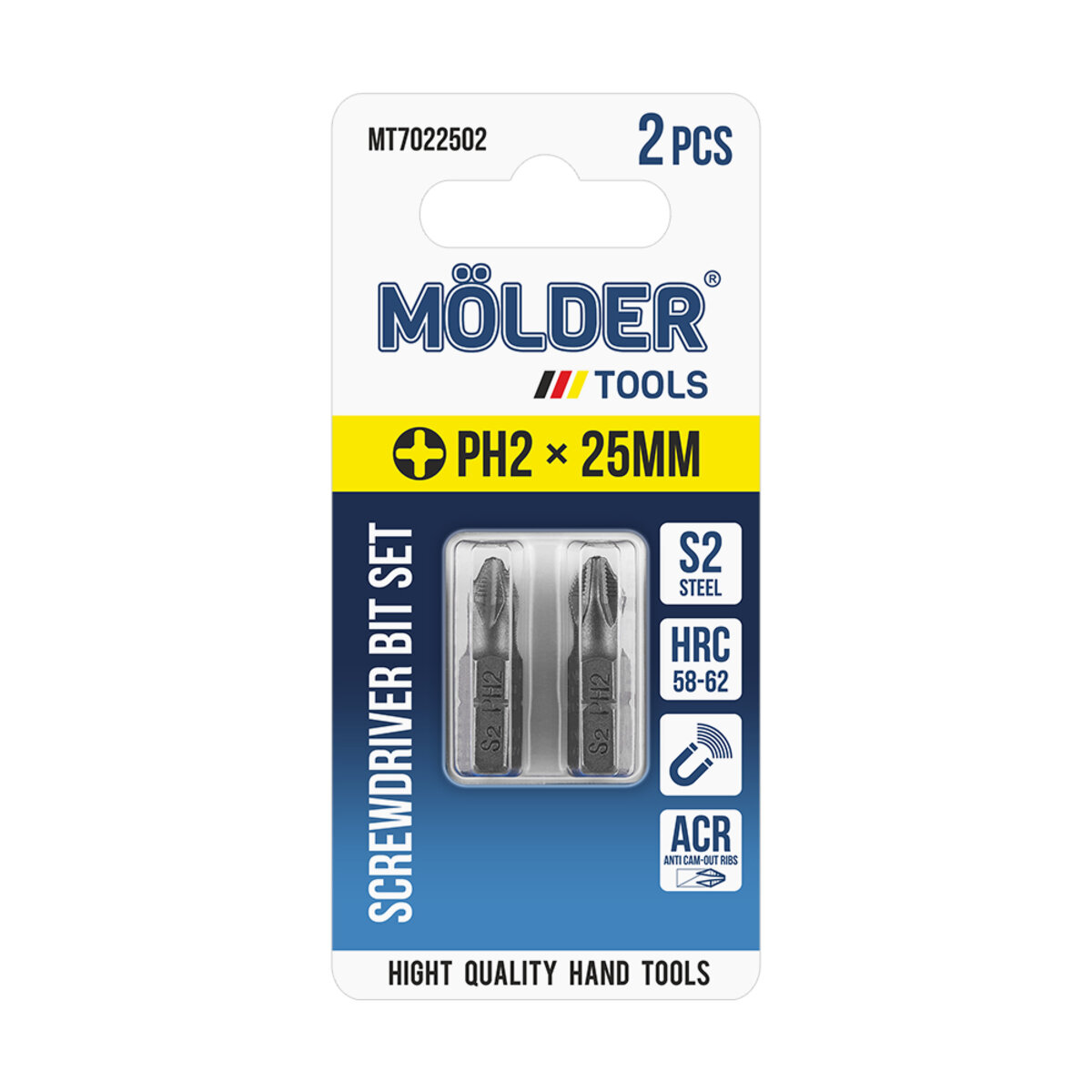 Набір біт Molder PH2x50мм 2шт (MT7025002) дивитися фото №1