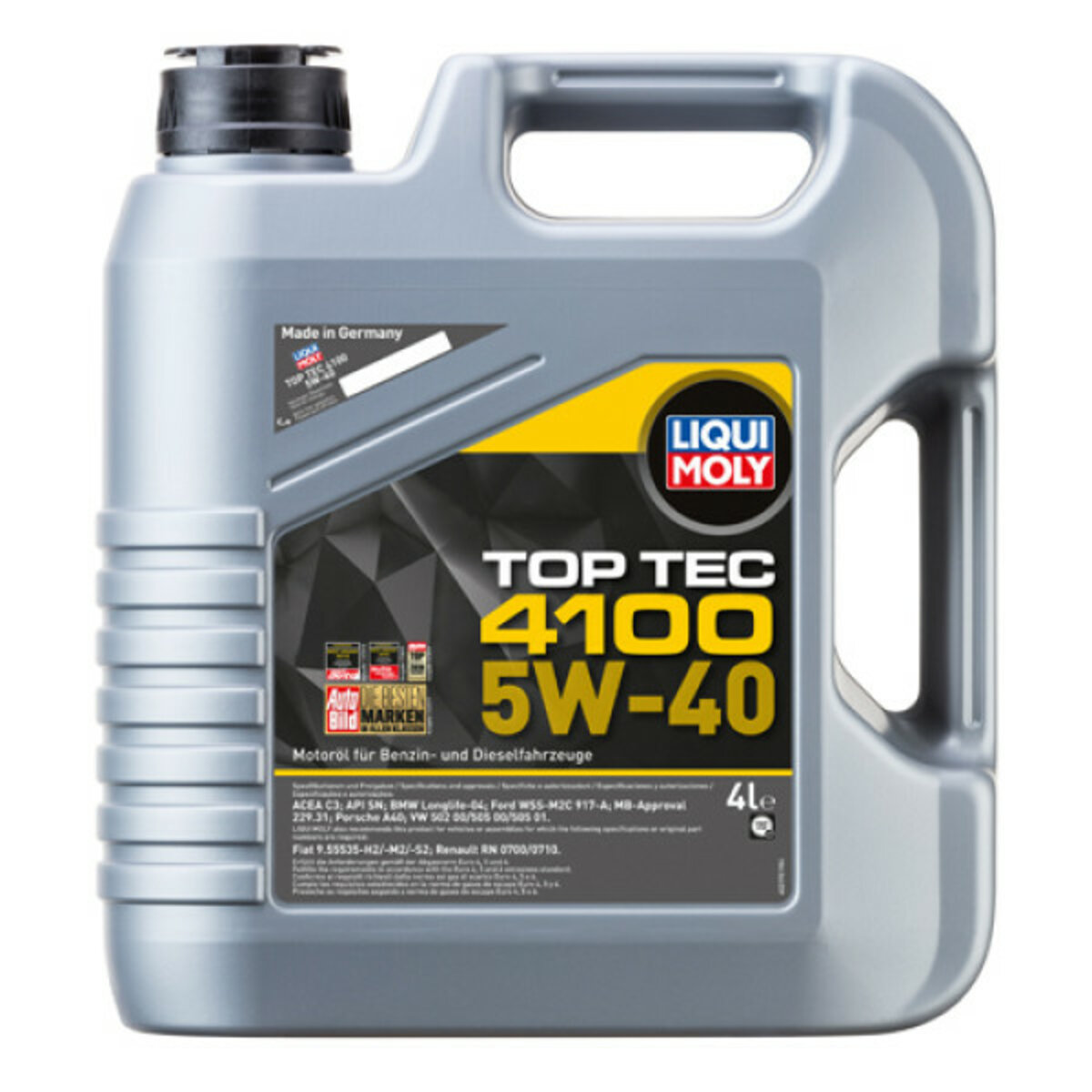Моторне масло Liqui Moly Top Tec 4100 SAE 5W-40 4л (2195) дивитися фото №1