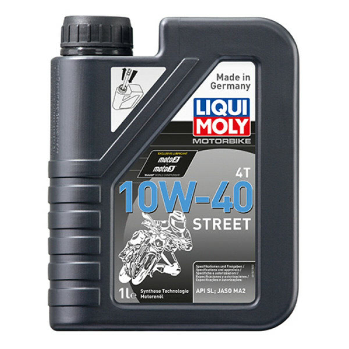 Олива для 4-тактних двигунів Liqui Moly Motorbike 4T 10W-40 Street 1л (1521) дивитися фото №1