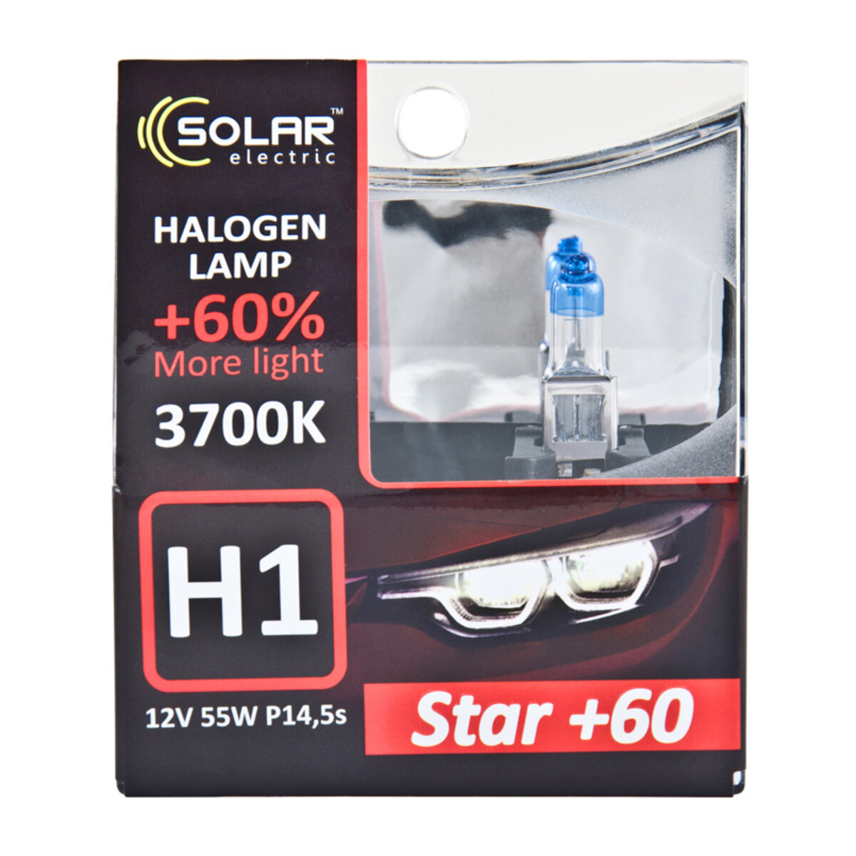 Галогенова лампа Solar H1 12V 55W P14,5s Starlight +60%, SET (1231S2) дивитися фото №1