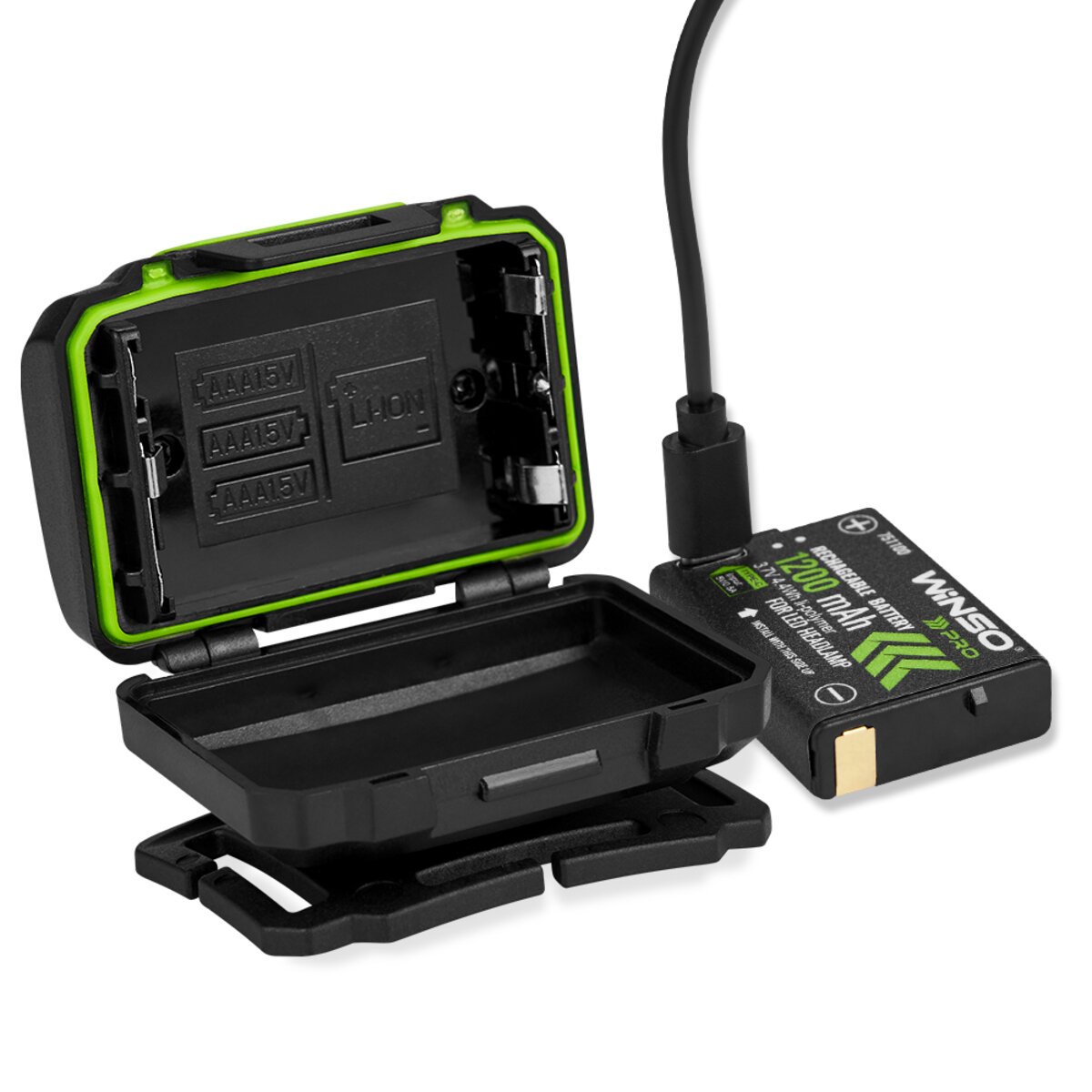 Ліхтар налобний Winso Pro 250Lm, 5W XPG, 1200mAh/3xAAA (в комплекті), з сенсором білий/червоний (751200) дивитися фото №6