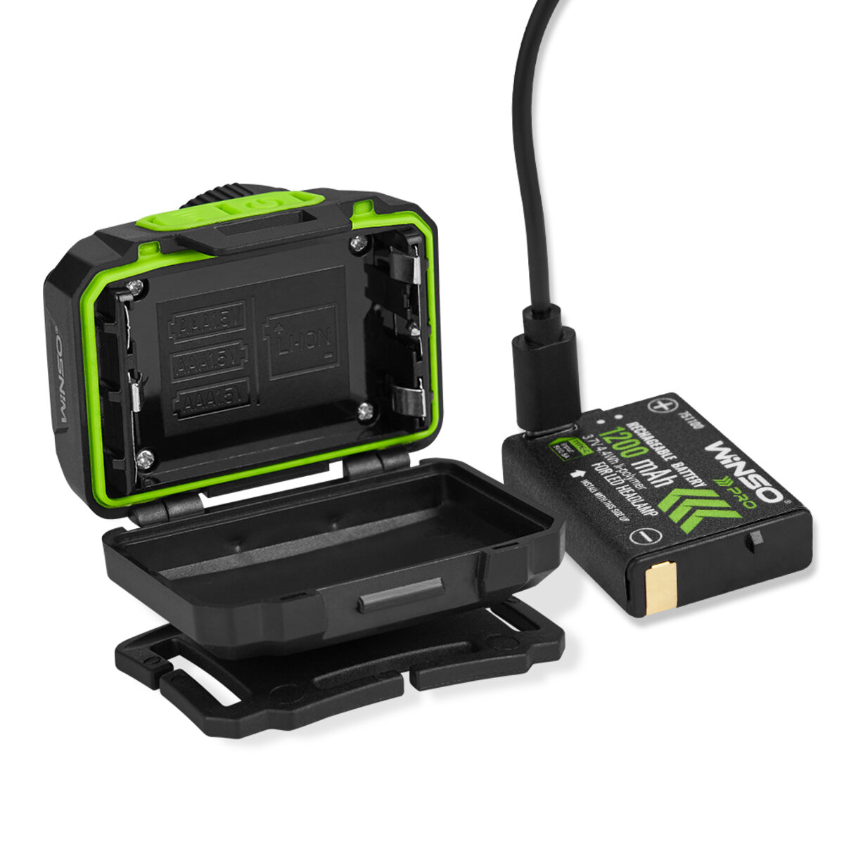 Ліхтар налобний Winso Pro 500Lm, 3W CREE XPG+COB, 1200mAh/3xAAA, Zoom, з сенсором білий/червоний (751400) дивитися фото №6