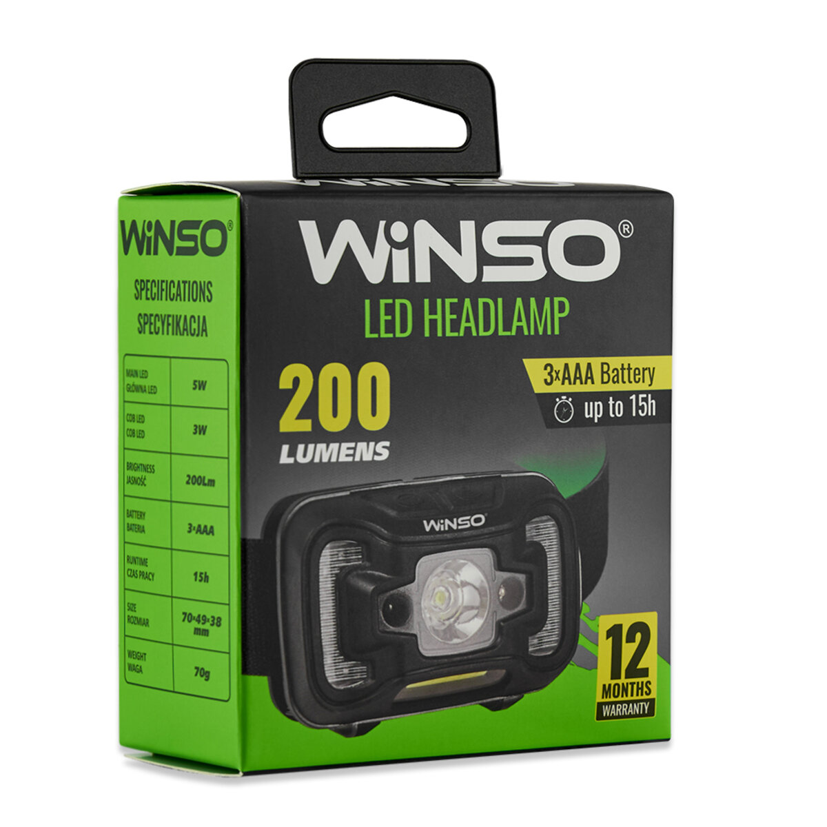 Ліхтар налобний Winso 260Lm, 5W CREE XTE+COB, 3xAAA, з сенсором білий/червоний (750400) дивитися фото №6