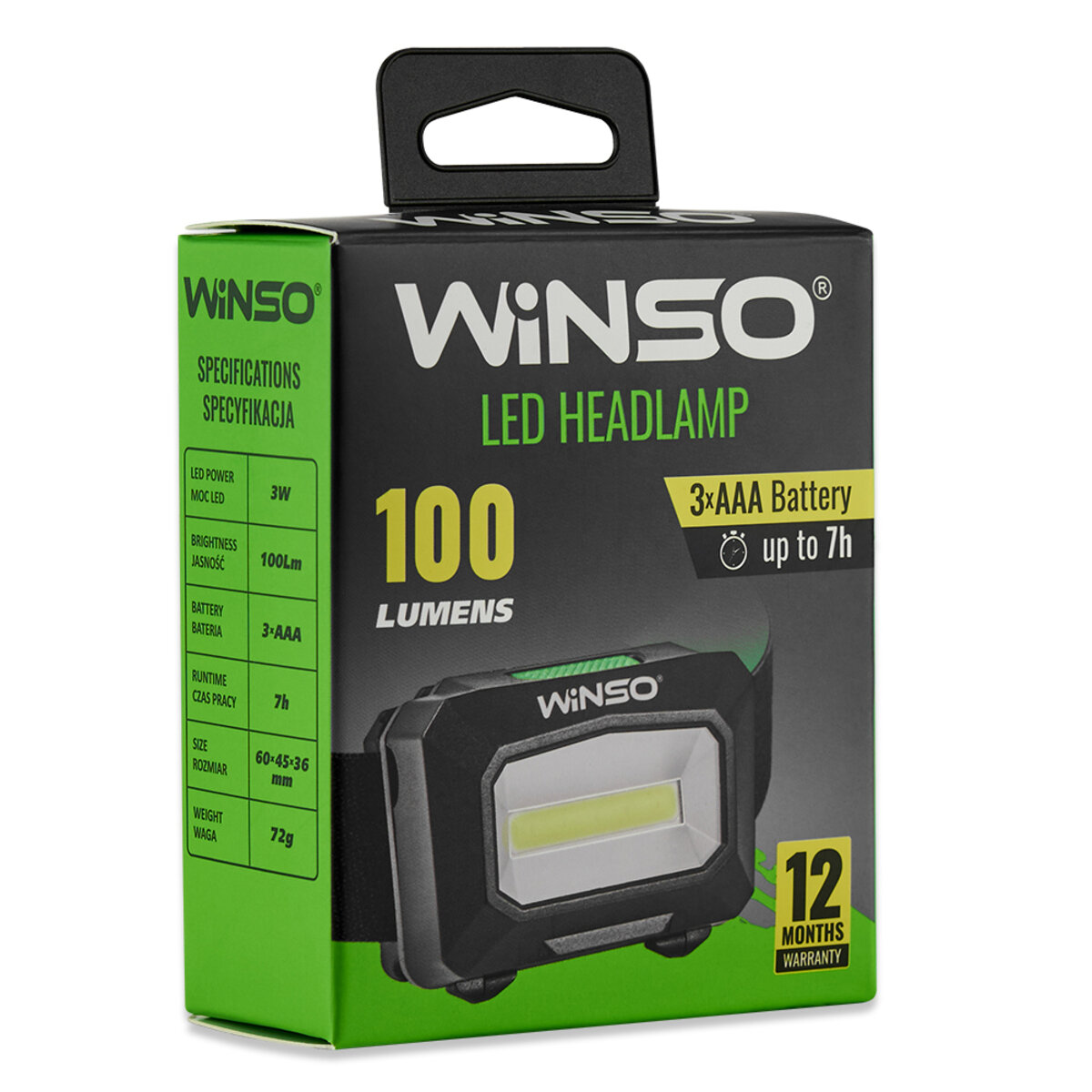 Ліхтар налобний Winso 100Lm, 3W COB, 3xAAA, білий/червоний (750100) дивитися фото №5