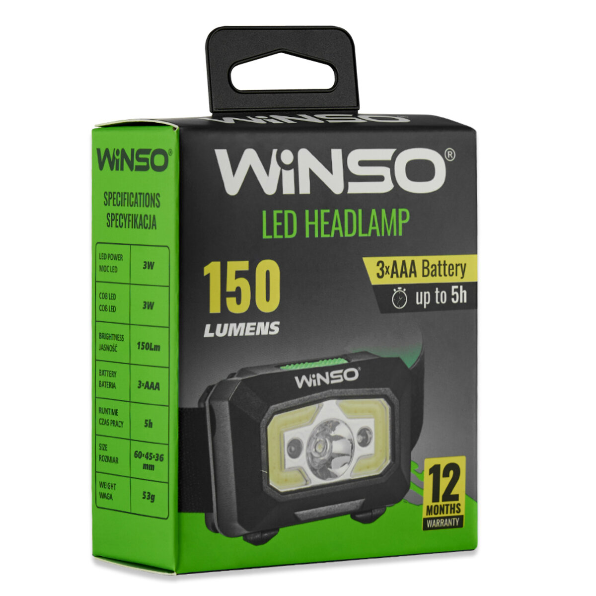 Ліхтар налобний Winso 200Lm, 3W XPE+ COB, 1200mAh з сенсором білий/червоний (750300) дивитися фото №6