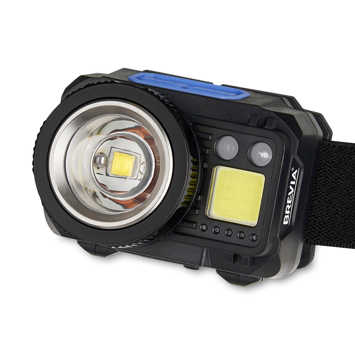 Ліхтар налобний Brevia 500Lm, 3W CREE XPG+COB, 1200mAh/3xAAA, Zoom, з сенсором білий/червоний (14400ERBX1) дивитися фото №3