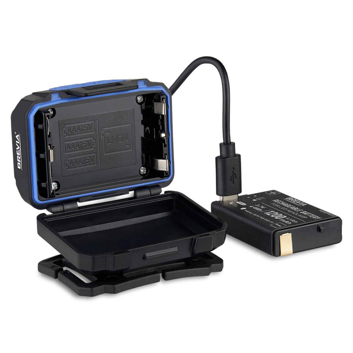 Ліхтар налобний Brevia 500Lm, 3W CREE XPG+COB, 1200mAh/3xAAA, з сенсором білий/червоний (14350ERBX1) дивитися фото №6