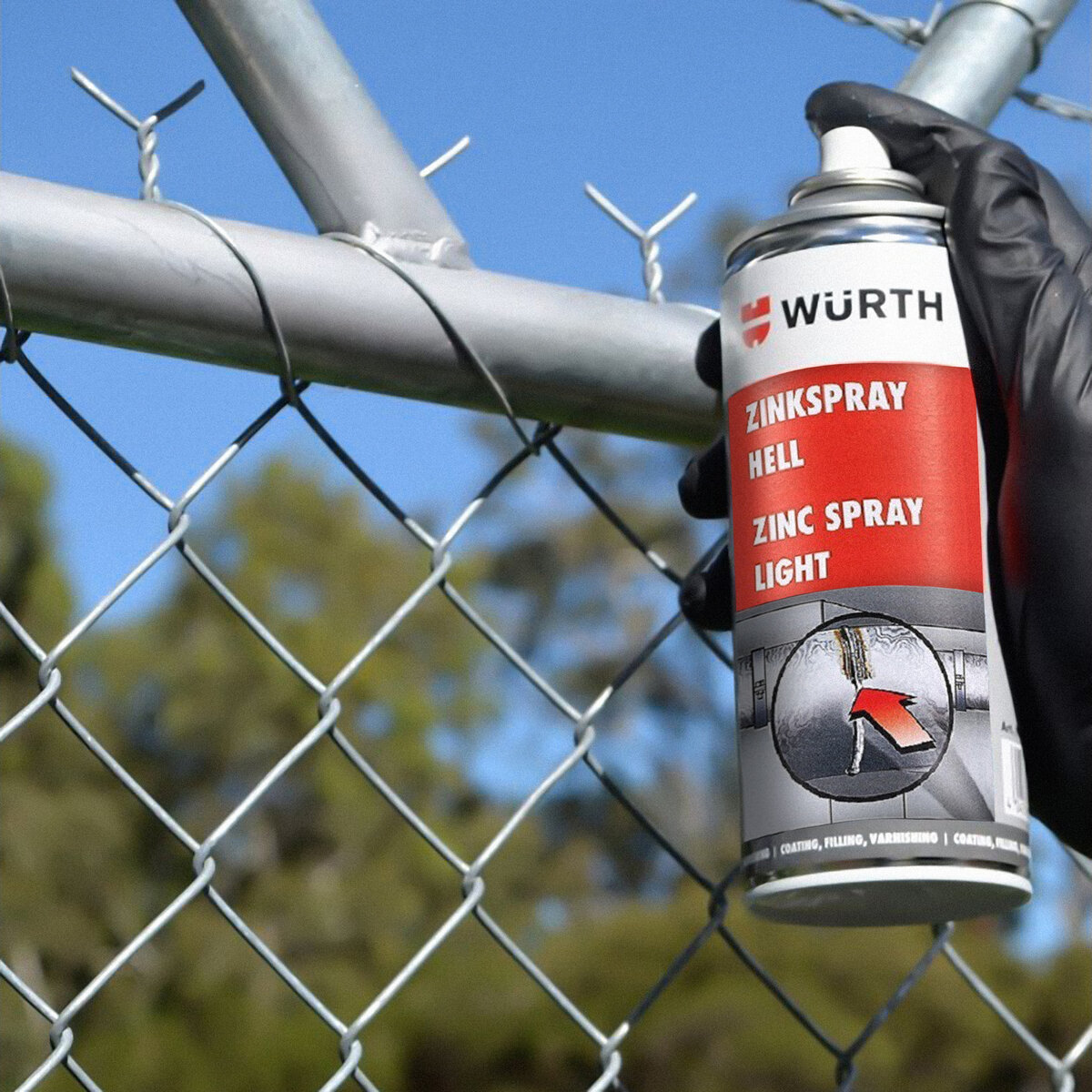 Цинк-спрей Wurth для металевих поверхонь світлий 400мл (893113114) дивитися фото №4