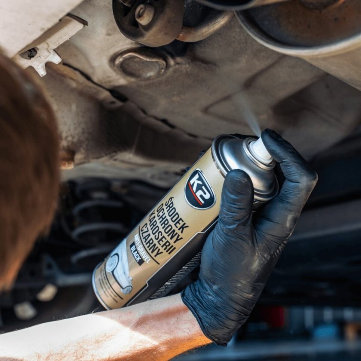 Антикорозійний засіб K2 Anti-Gravel чорна аерозоль 500мл (L310) дивитися фото №2