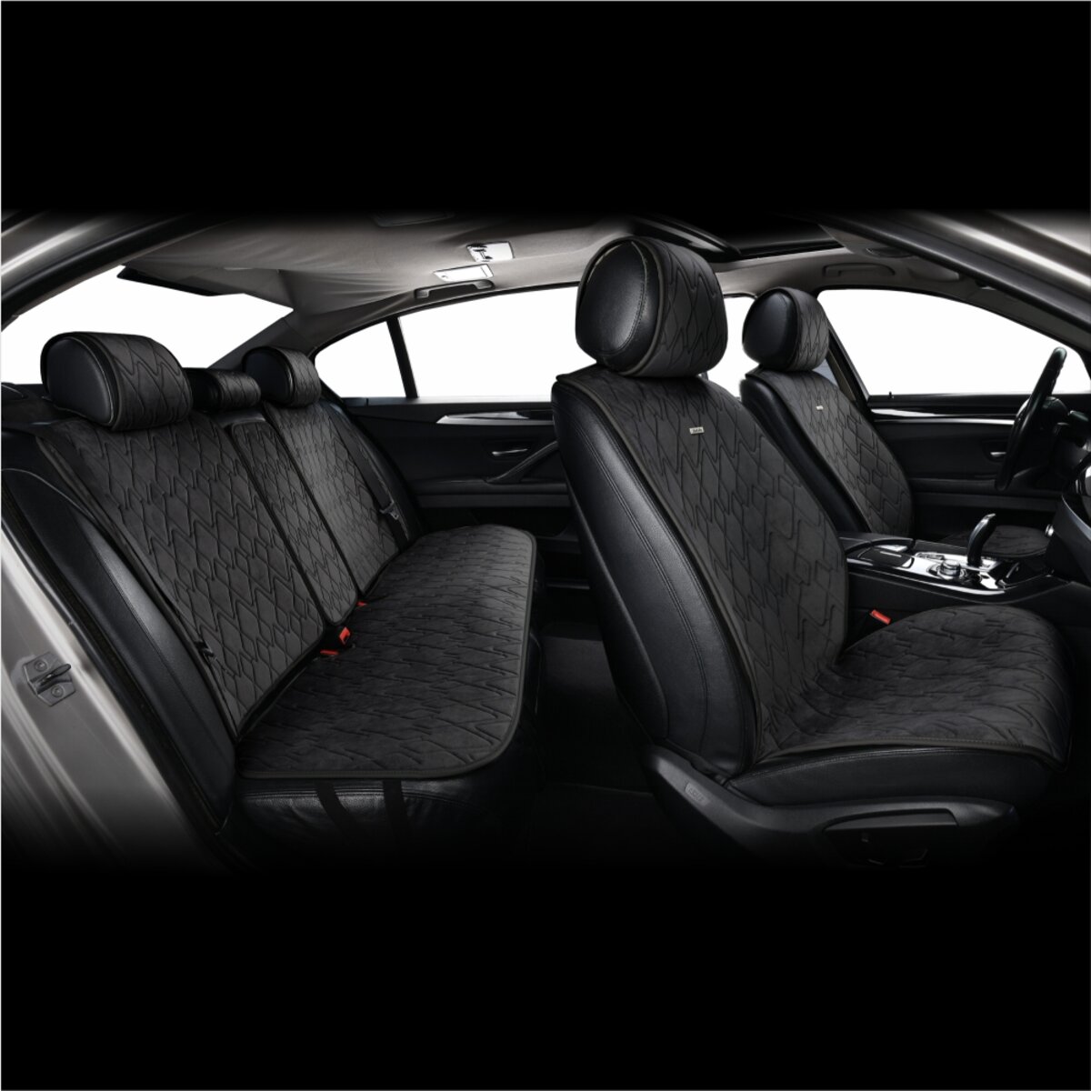 Комплект преміум накидок для сидінь CarLife Racer, black (SC20104) дивитися фото №5