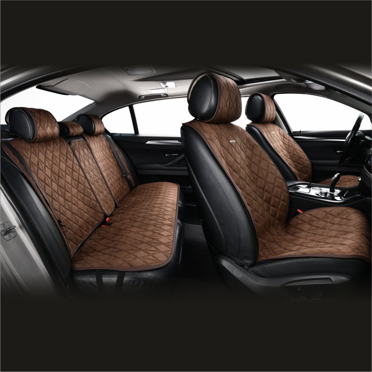 Комплект преміум накидок для сидінь CarLife Nitro, coffee (SC40404) дивитися фото №7