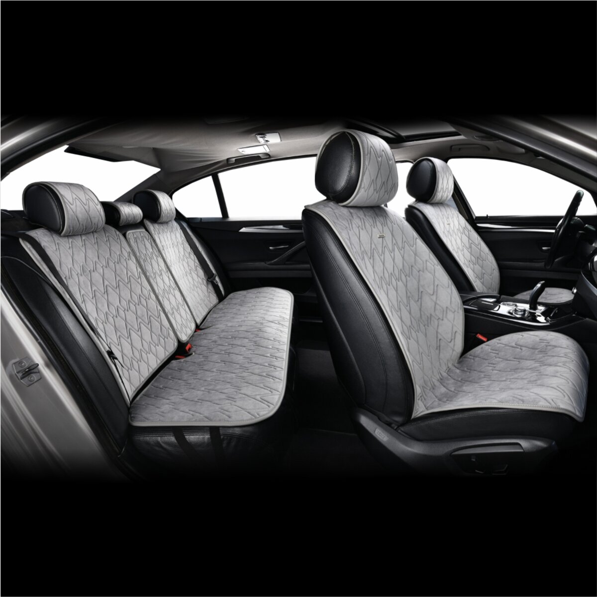Комплект преміум накидок для сидінь CarLife Racer, grey (SC20204) дивитися фото №5