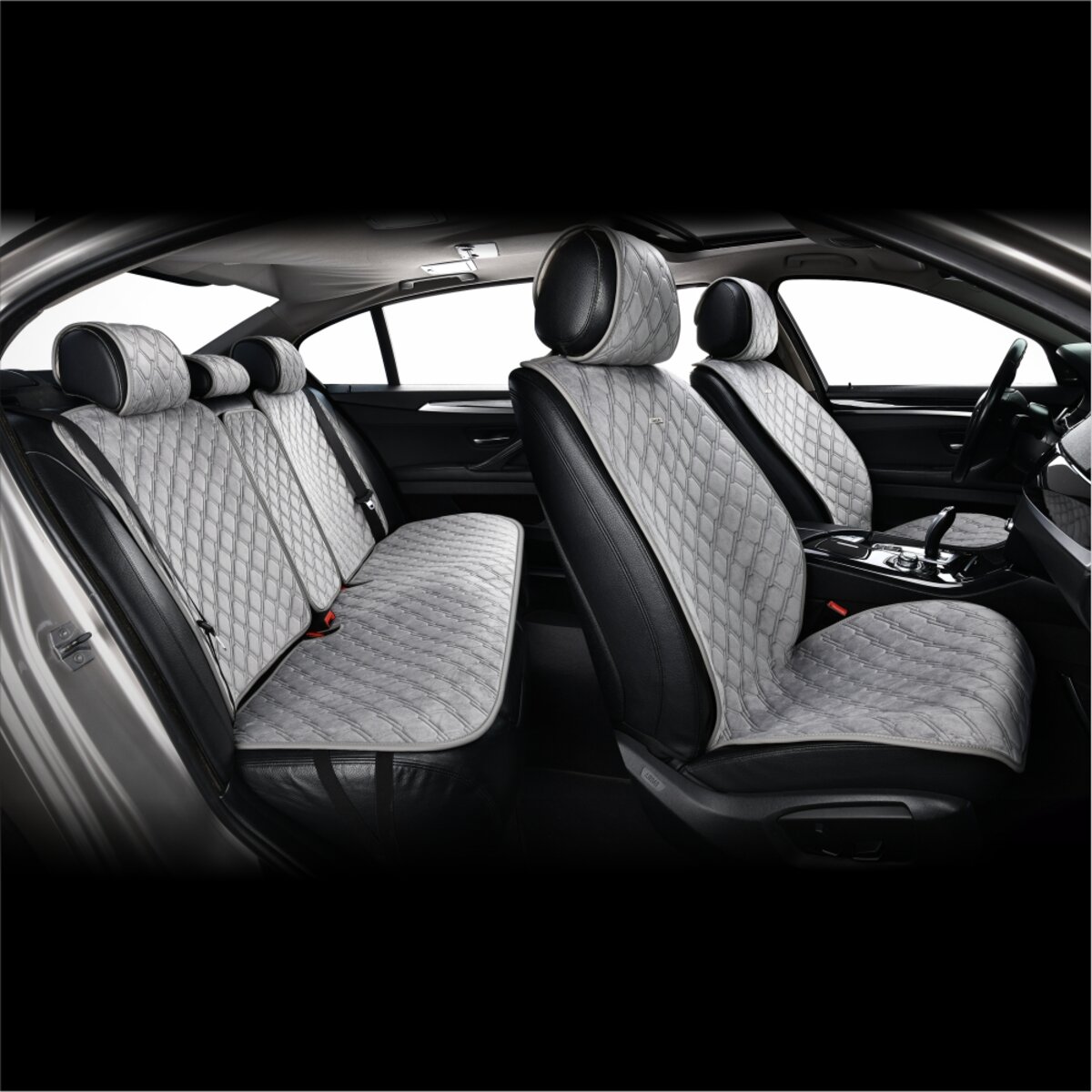 Комплект преміум накидок для сидінь CarLife Turbo, grey (SC30204) дивитися фото №7