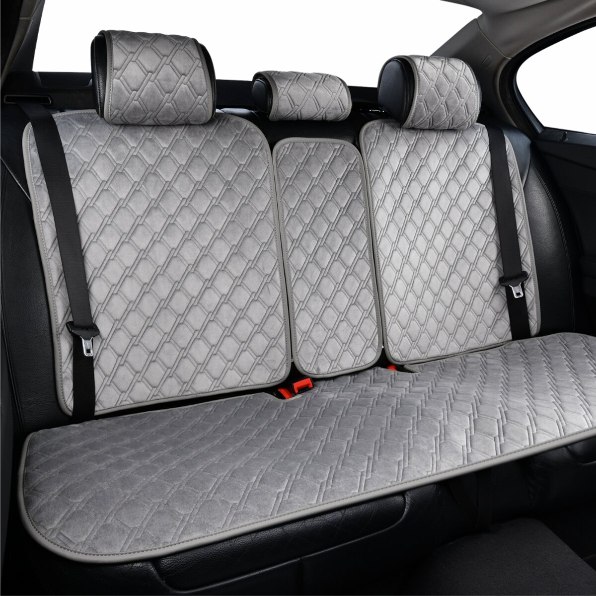 Комплект преміум накидок для сидінь CarLife Turbo, grey (SC30204) дивитися фото №5