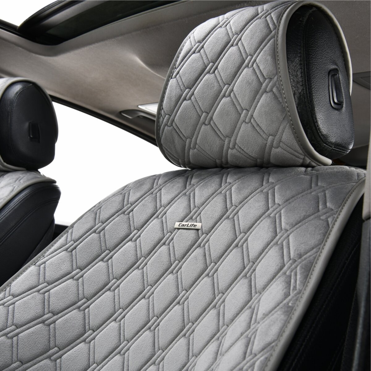 Комплект преміум накидок для сидінь CarLife Turbo, grey (SC30204) дивитися фото №6