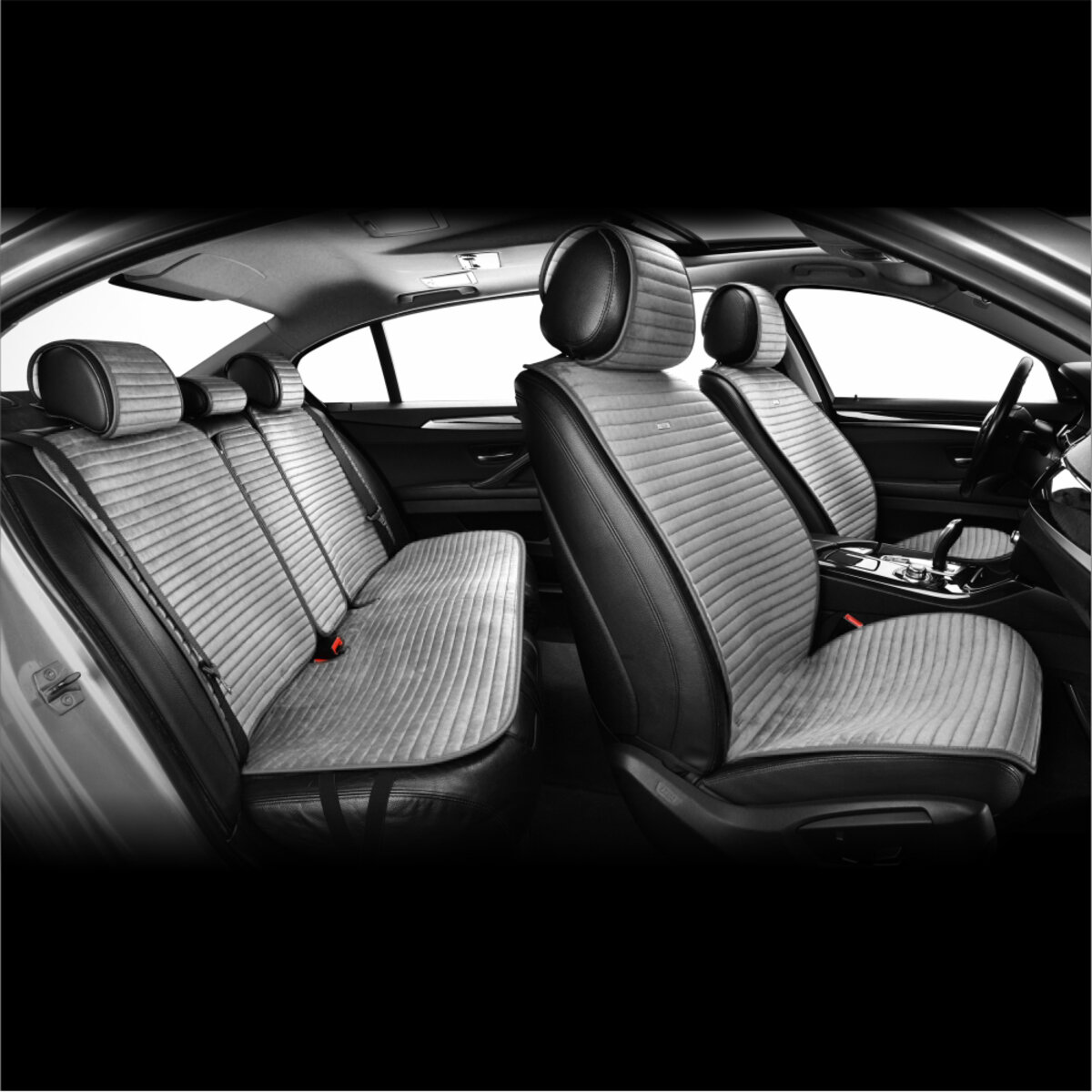 Комплект преміум накидок для сидінь CarLife Sport, grey (SC10204) дивитися фото №7
