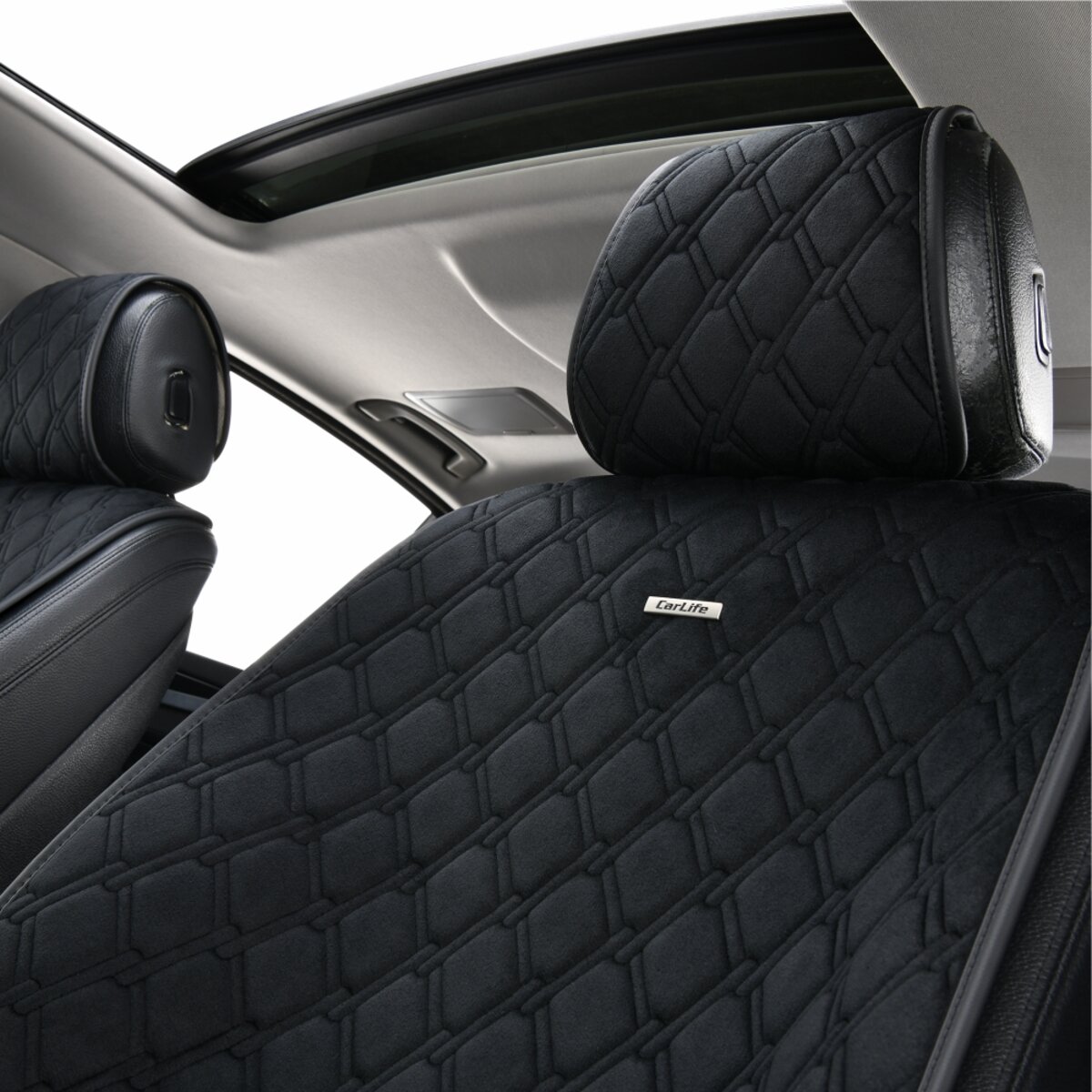 Комплект преміум накидок для сидінь CarLife Turbo, black (SC30104) дивитися фото №6
