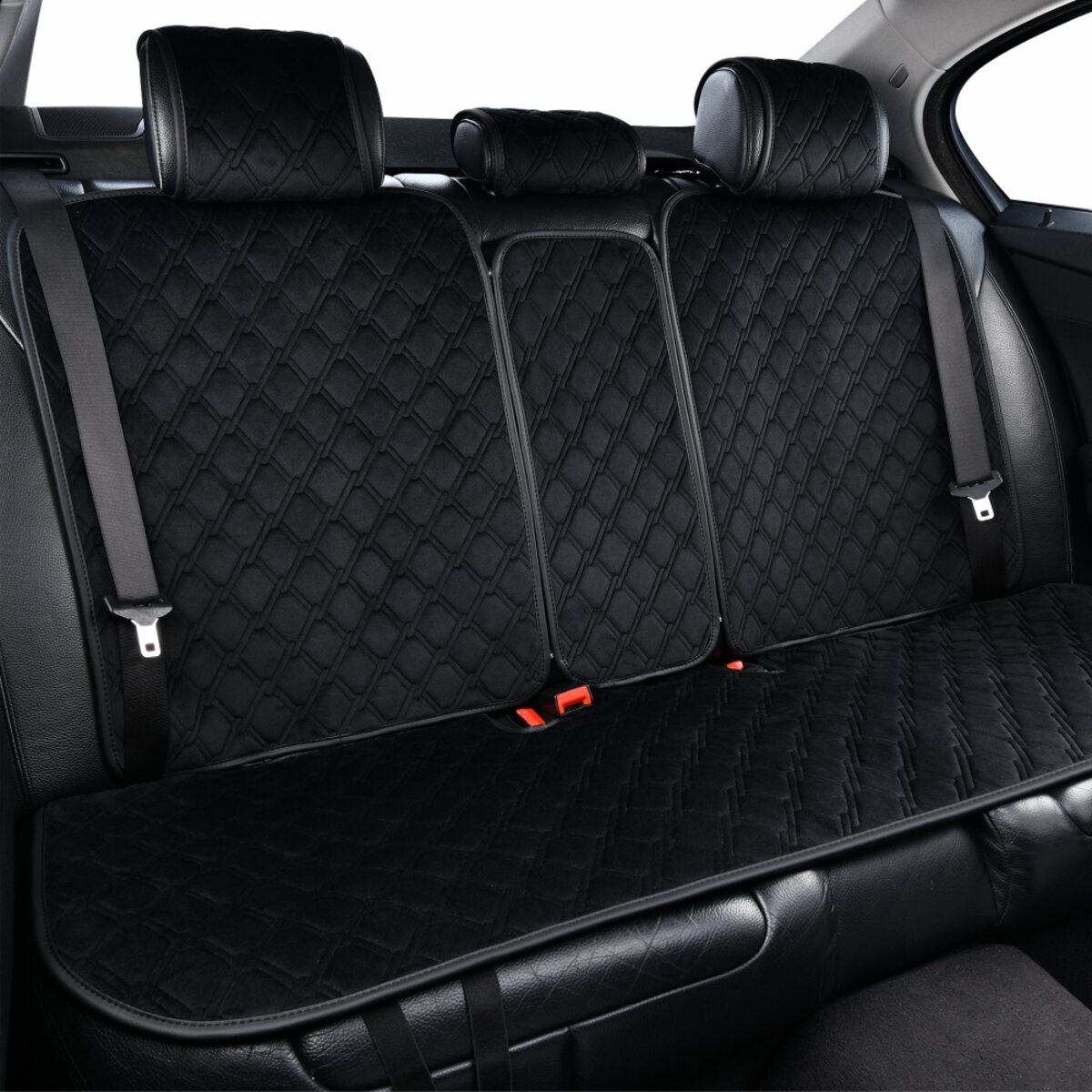 Комплект преміум накидок для сидінь CarLife Turbo, black (SC30104) дивитися фото №5