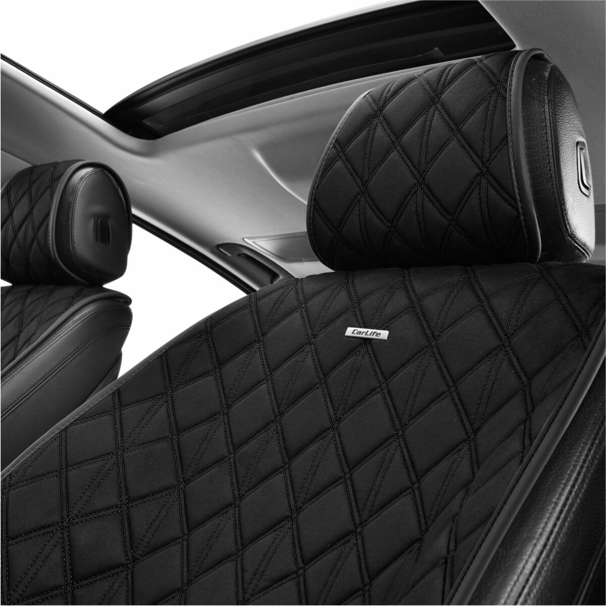 Комплект преміум накидок для сидінь CarLife Nitro, black (SC40104) дивитися фото №6