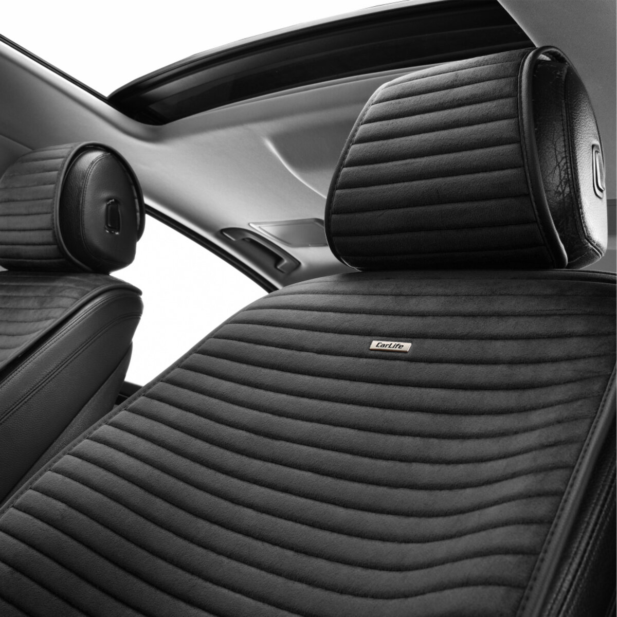 Преміум накидки для передніх сидінь CarLife Sport, black 2шт (SC10102) дивитися фото №4