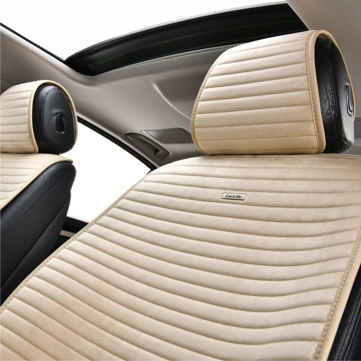 Комплект преміум накидок для сидінь CarLife Sport, biege (SC10304) дивитися фото №6