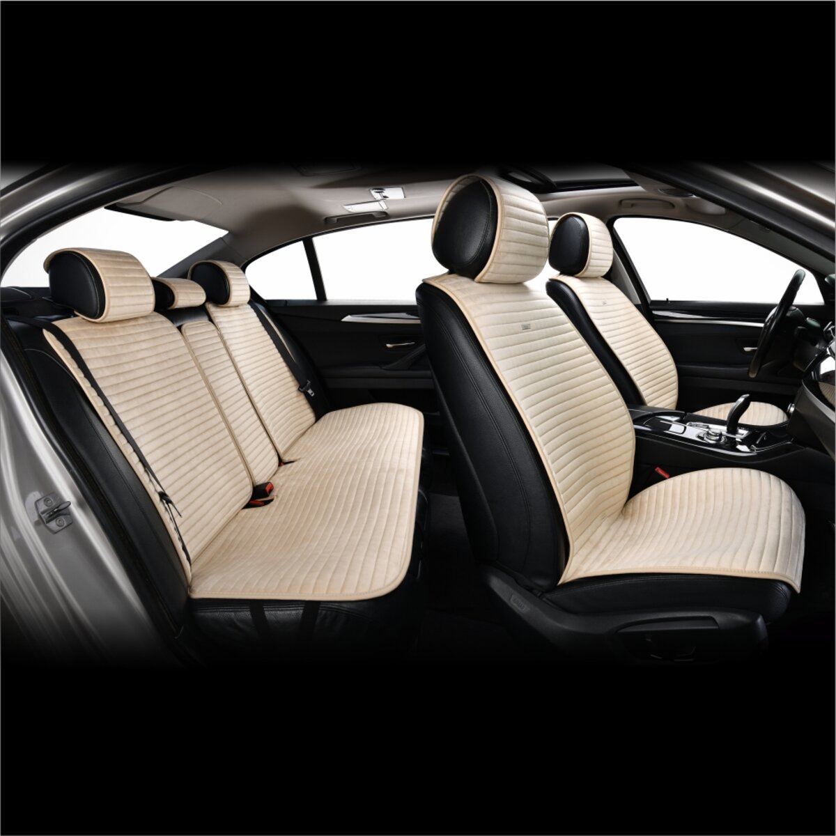 Комплект преміум накидок для сидінь CarLife Sport, biege (SC10304) дивитися фото №7