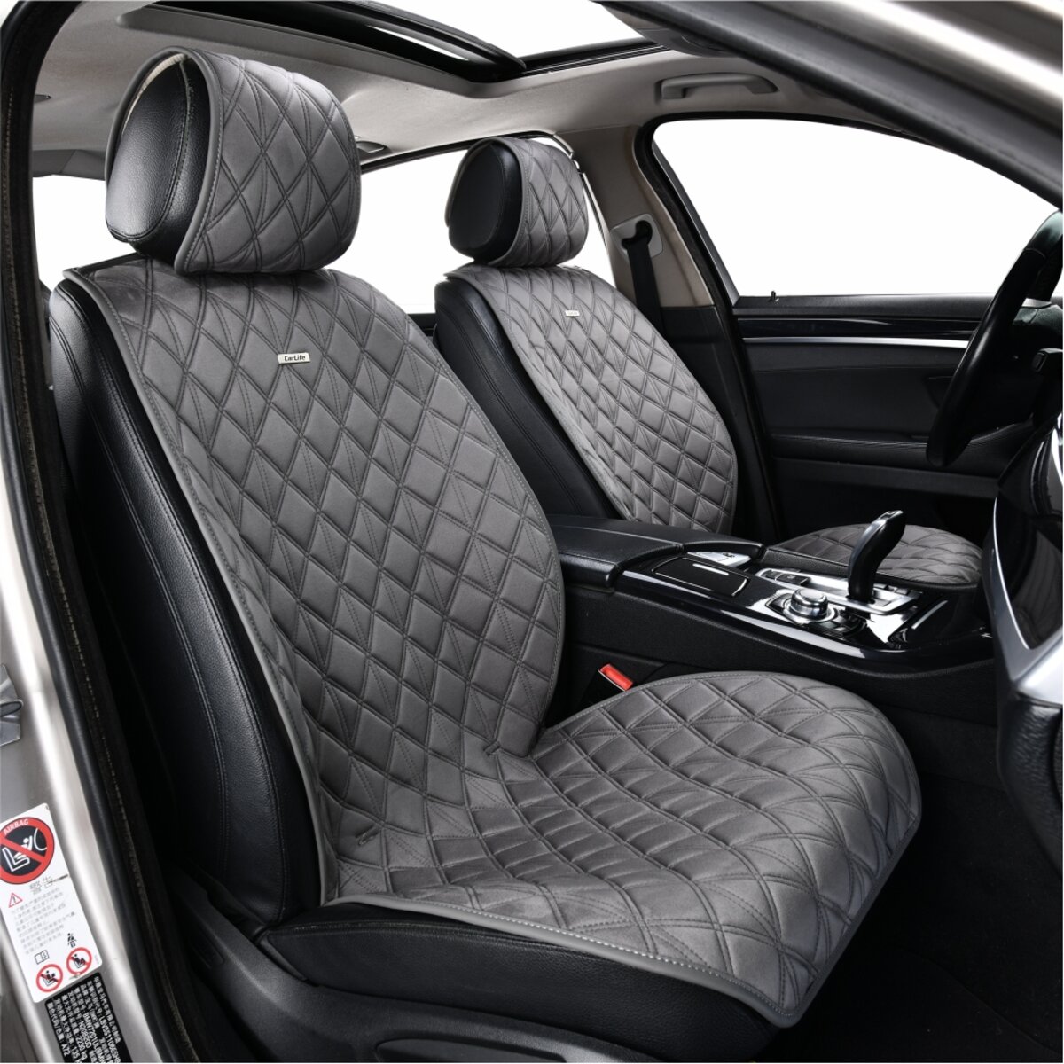 Преміум накидки для передніх сидінь CarLife Nitro, grey 2шт (SC40202) дивитися фото №3