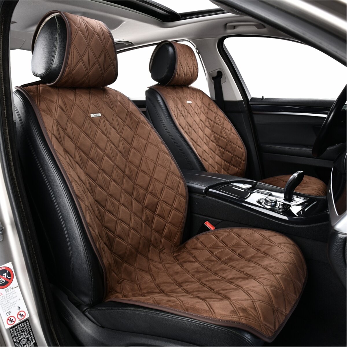 Преміум накидки для передніх сидінь CarLife Nitro, coffee 2шт (SC40402) дивитися фото №3