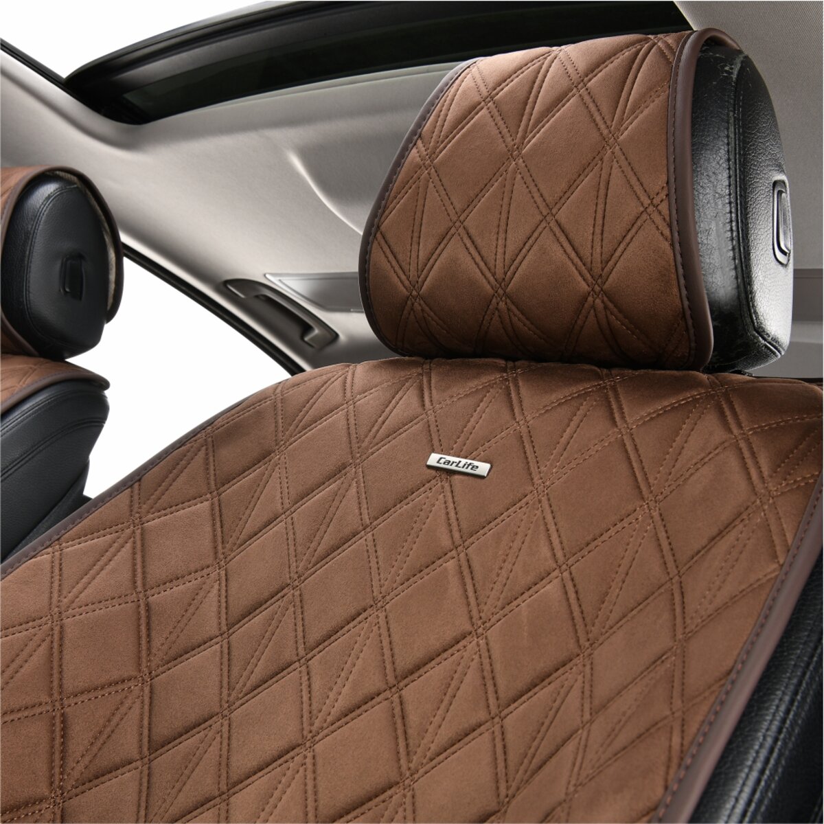 Преміум накидки для передніх сидінь CarLife Nitro, coffee 2шт (SC40402) дивитися фото №4