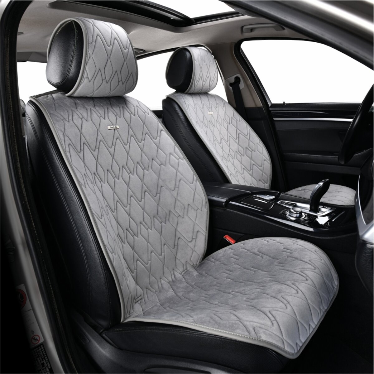 Преміум накидки для передніх сидінь CarLife Racer, grey 2шт (SC20202) дивитися фото №3