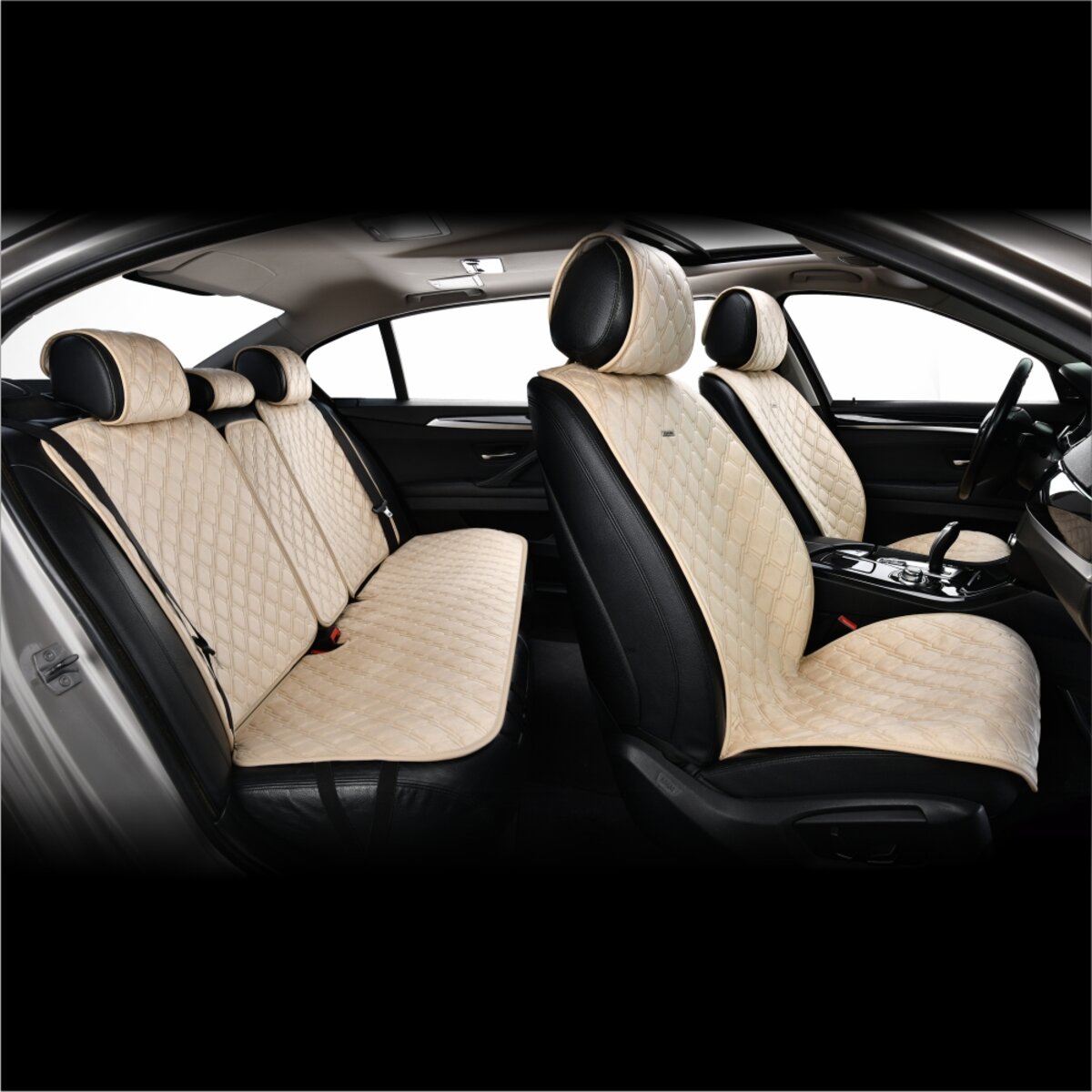 Комплект преміум накидок для сидінь CarLife Turbo, biege (SC30304) дивитися фото №7
