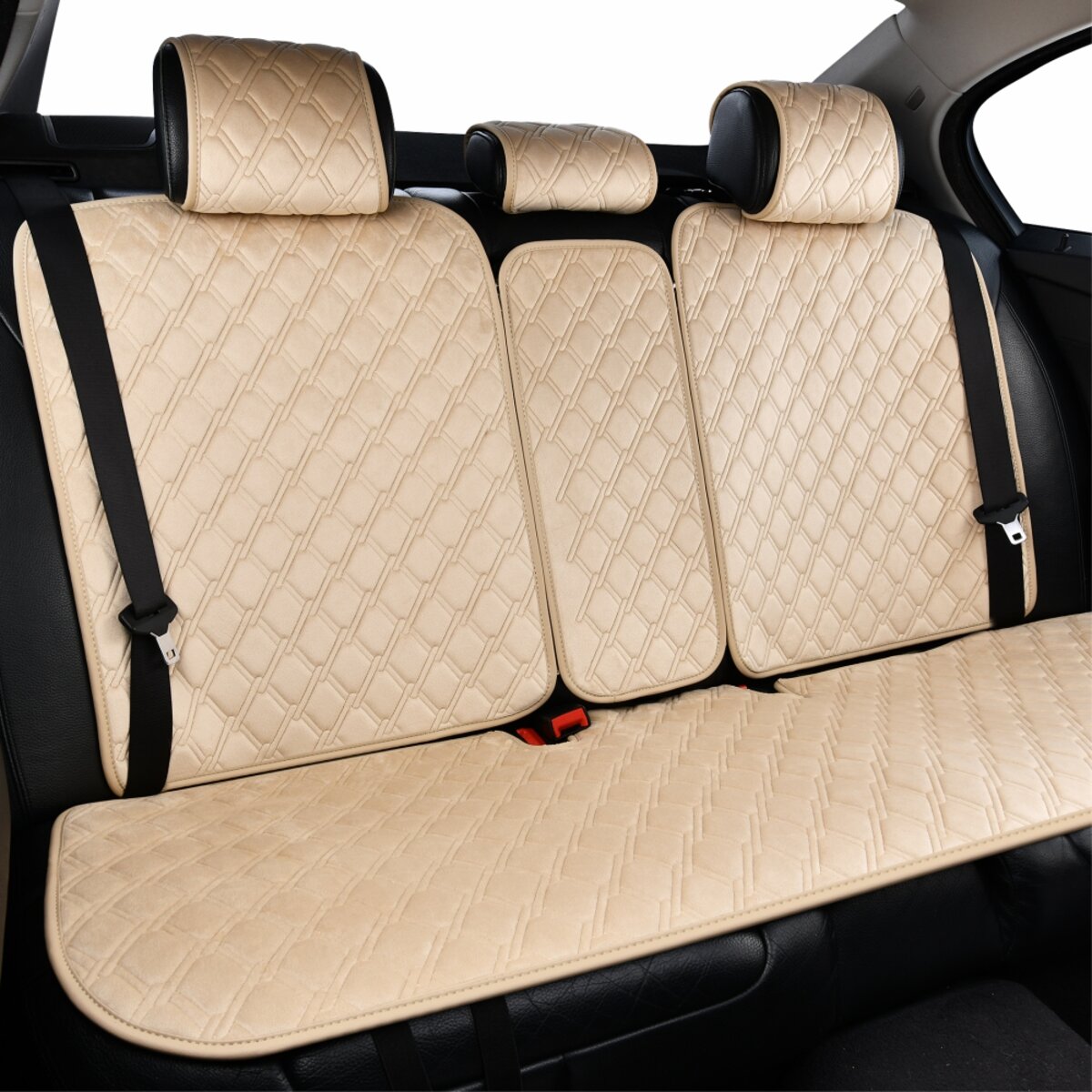 Комплект преміум накидок для сидінь CarLife Turbo, biege (SC30304) дивитися фото №5