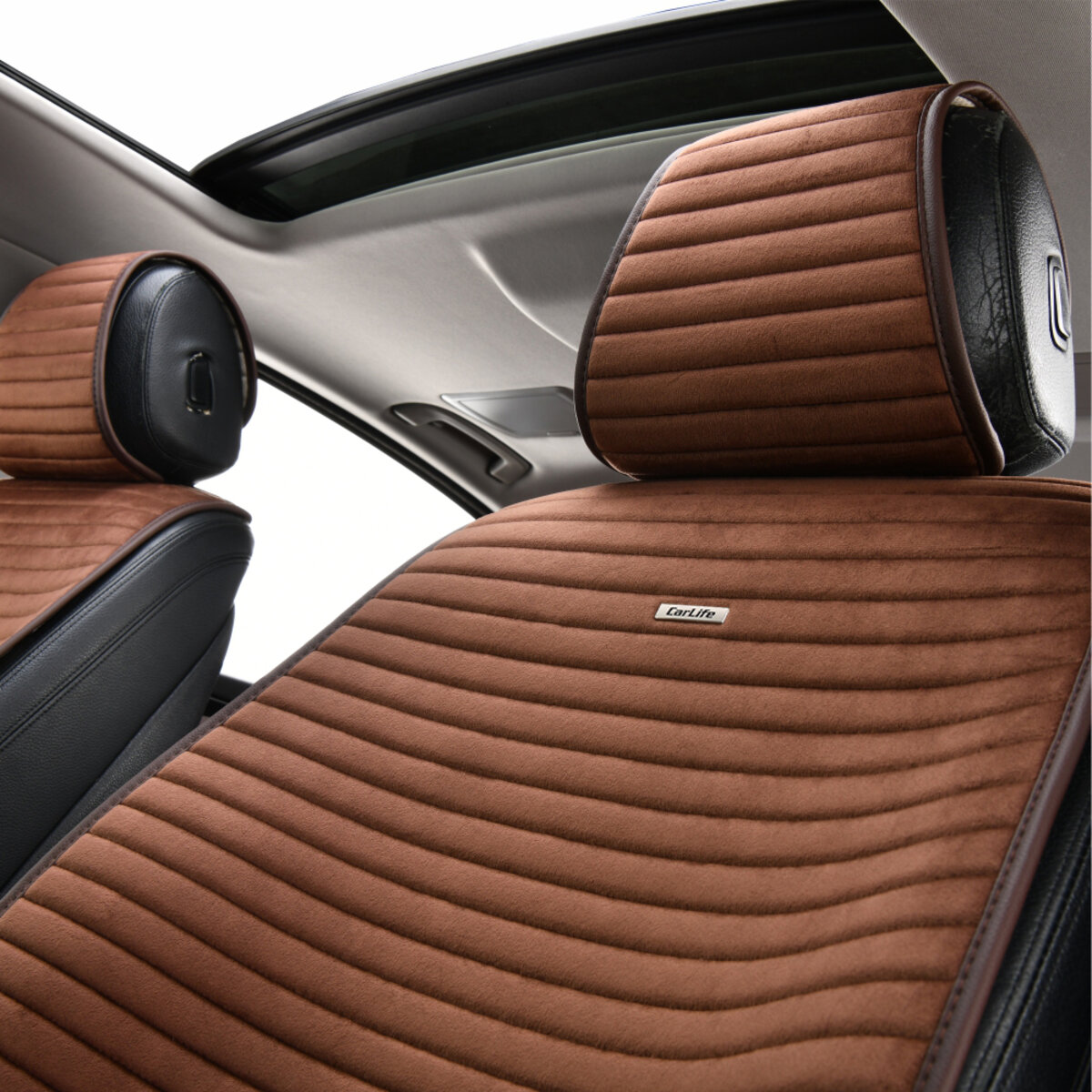 Комплект преміум накидок для сидінь CarLife Sport, coffee (SC10404) дивитися фото №6