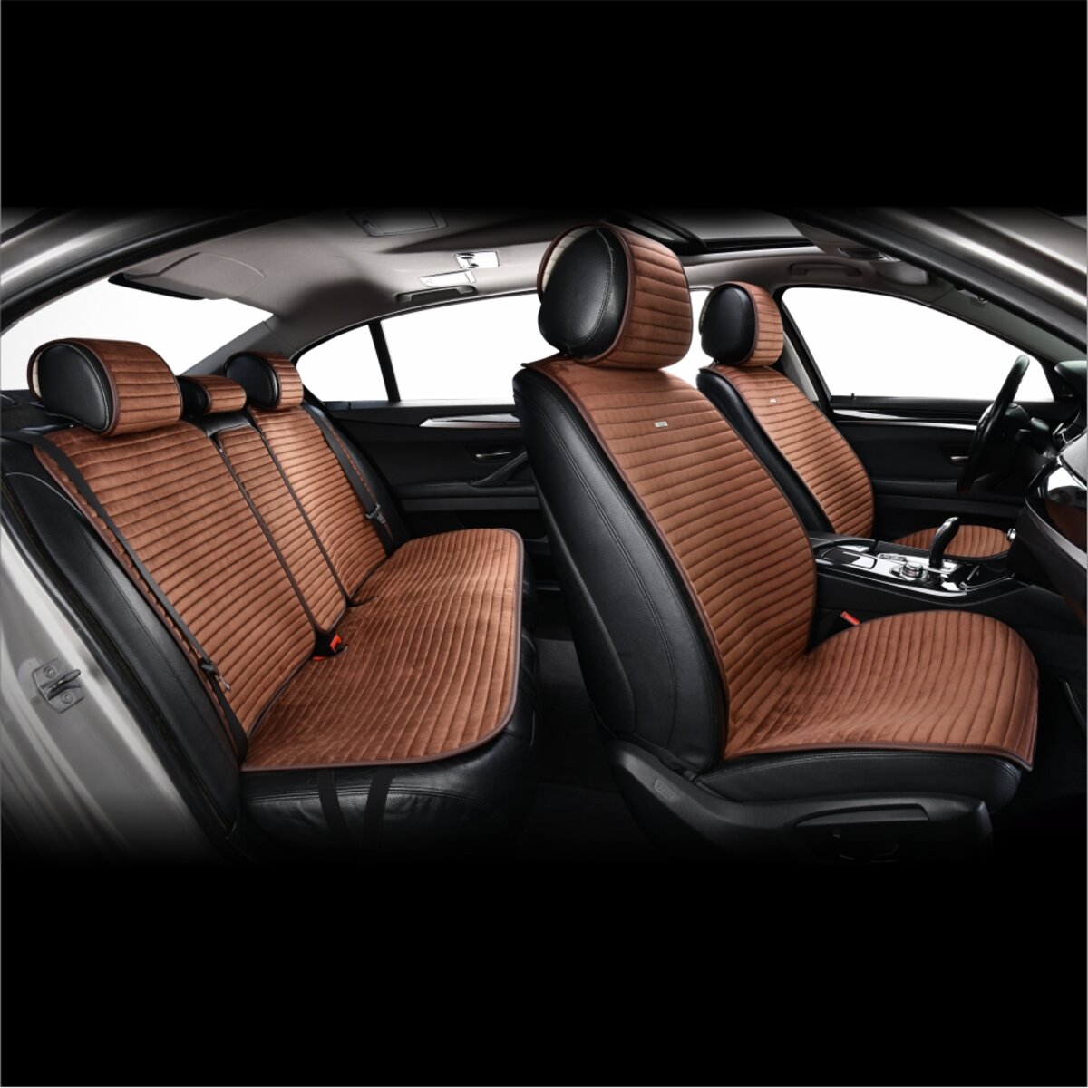 Комплект преміум накидок для сидінь CarLife Sport, coffee (SC10404) дивитися фото №7