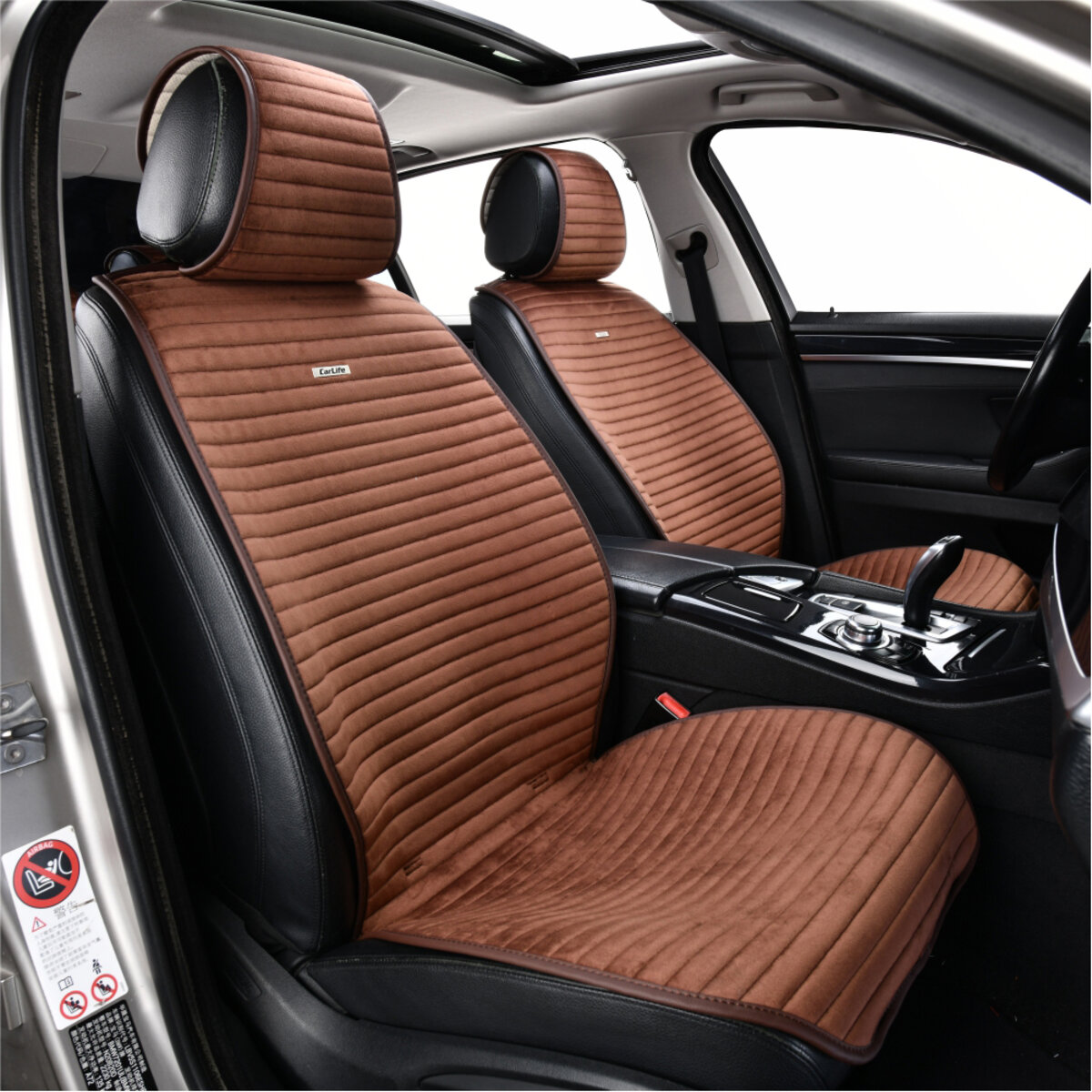 Комплект преміум накидок для сидінь CarLife Sport, coffee (SC10404) дивитися фото №4
