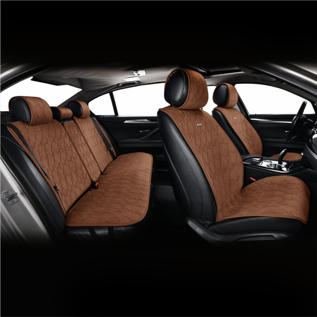 Комплект преміум накидок для сидінь CarLife Racer, coffee (SC20404) дивитися фото №5