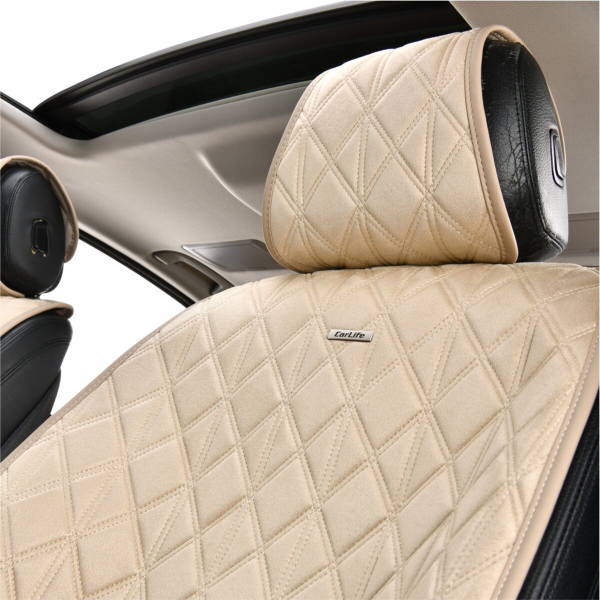 Комплект преміум накидок для сидінь CarLife Nitro, biege (SC40304) дивитися фото №6