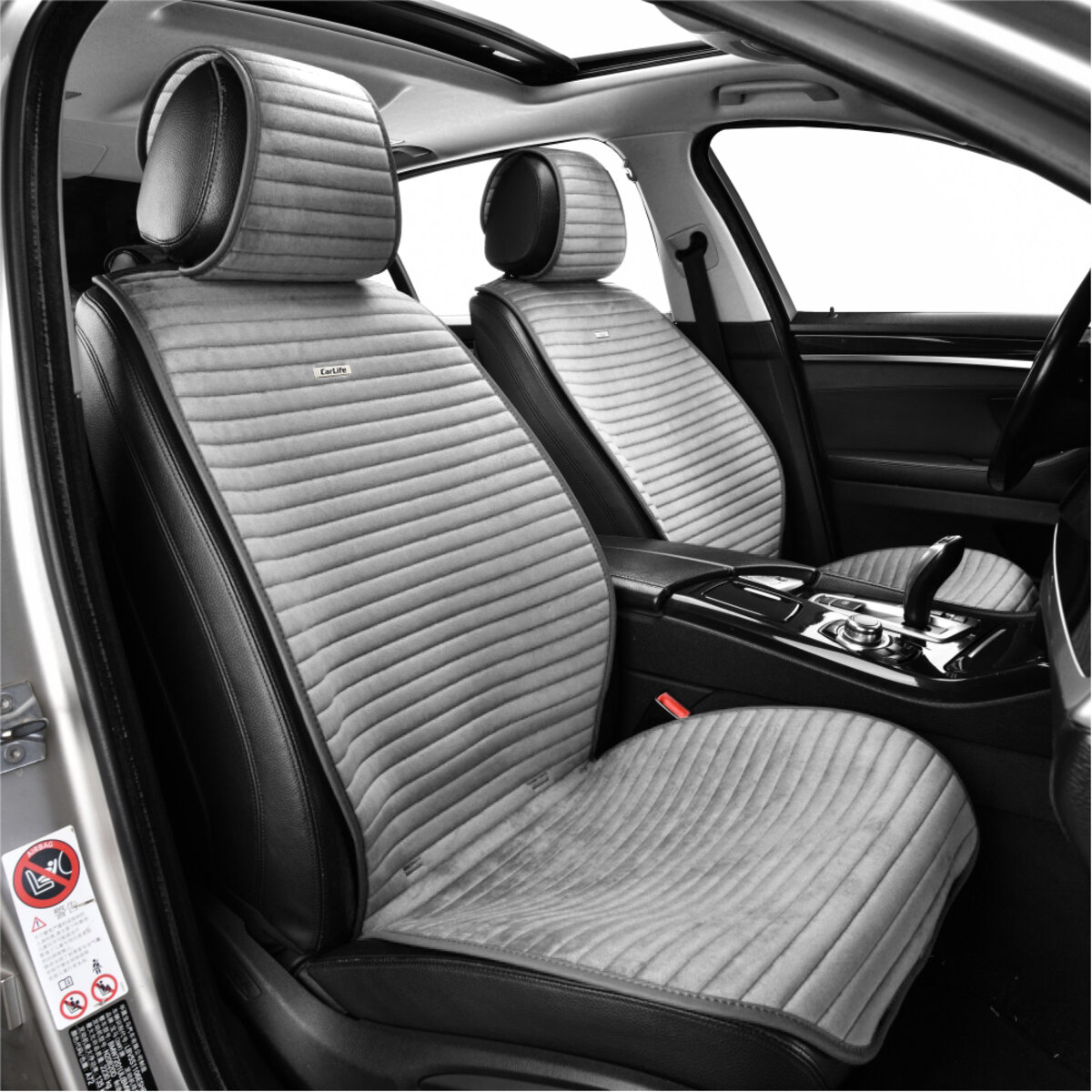 Преміум накидки для передніх сидінь CarLife Sport, grey 2шт (SC10202) дивитися фото №3