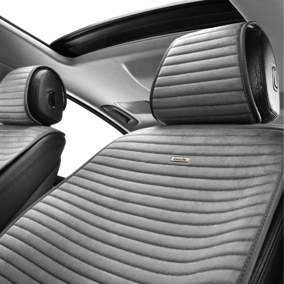 Преміум накидки для передніх сидінь CarLife Sport, grey 2шт (SC10202) дивитися фото №4