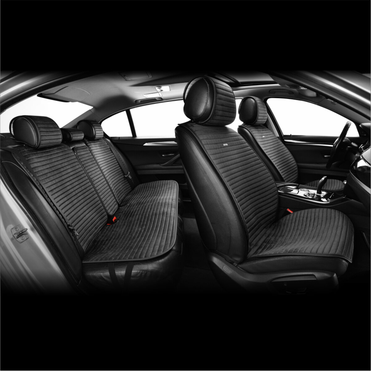 Комплект преміум накидок для сидінь CarLife Sport, black (SC10104) дивитися фото №7