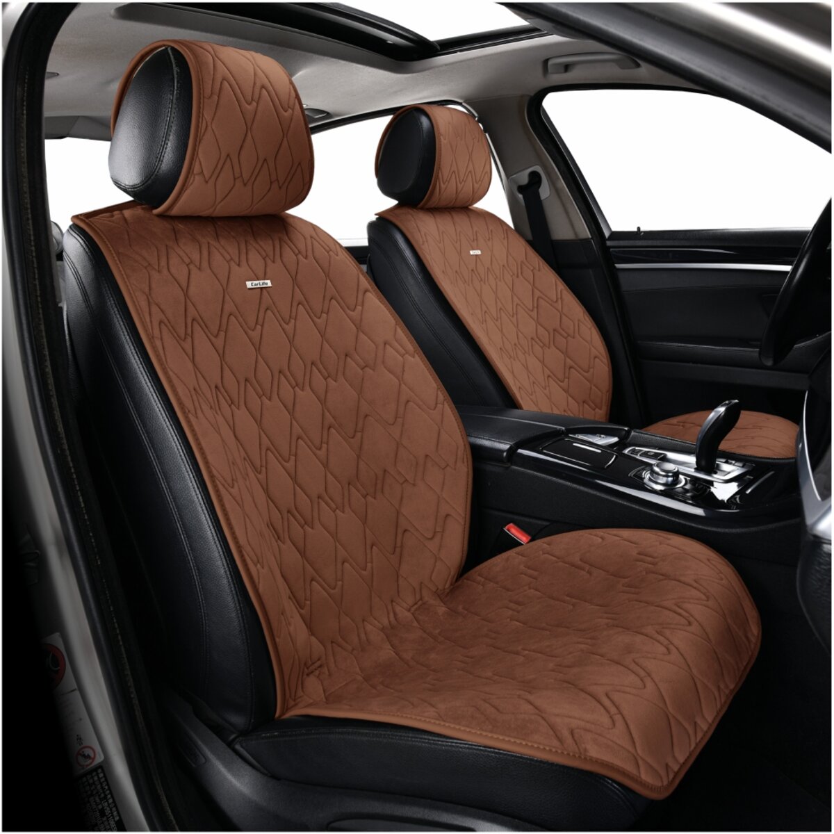 Преміум накидки для передніх сидінь CarLife Racer, coffee 2шт (SC20402) дивитися фото №3