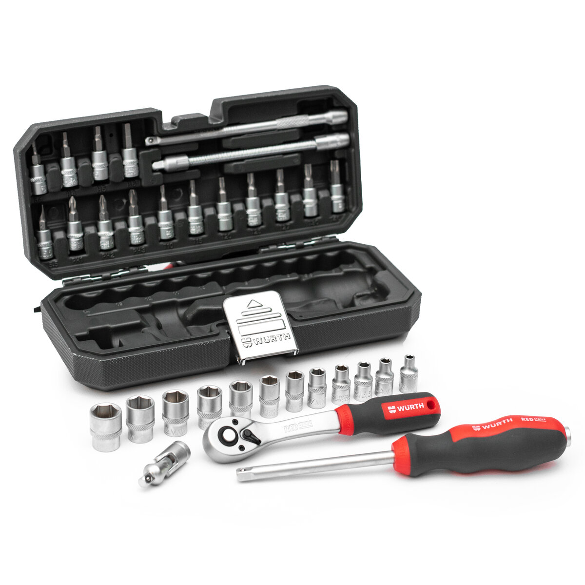 Набір головок торцевих Wurth з тріскачкою 1/4 Red Stripe 32шт (5763114032) дивитися фото №4