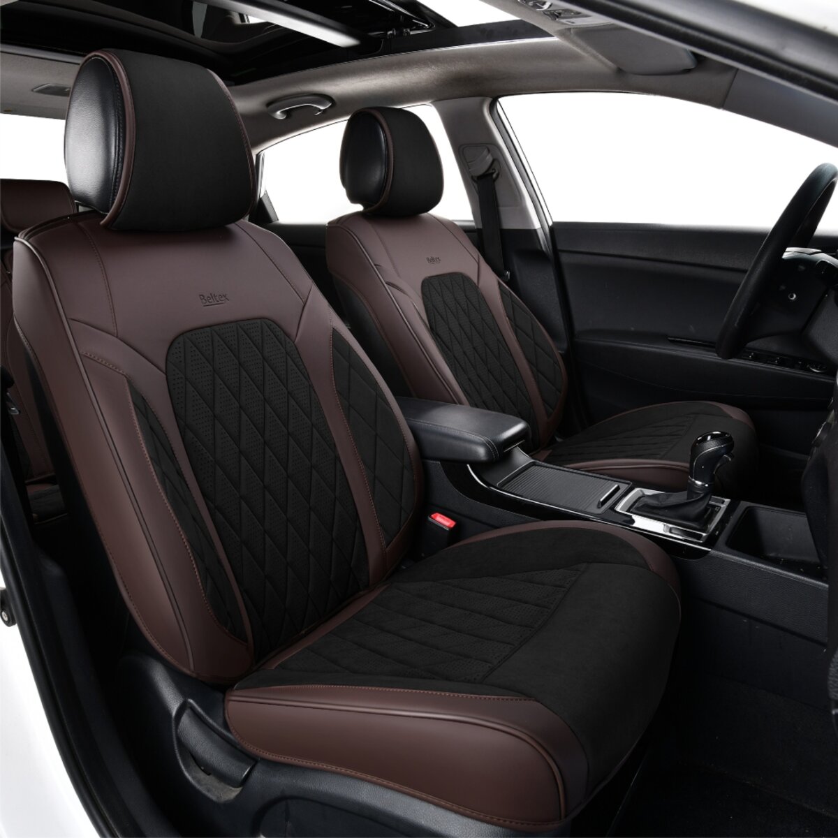 Комплект, 3D чохли для сидінь Beltex Malibu, black-brown (BX89700) дивитися фото №3