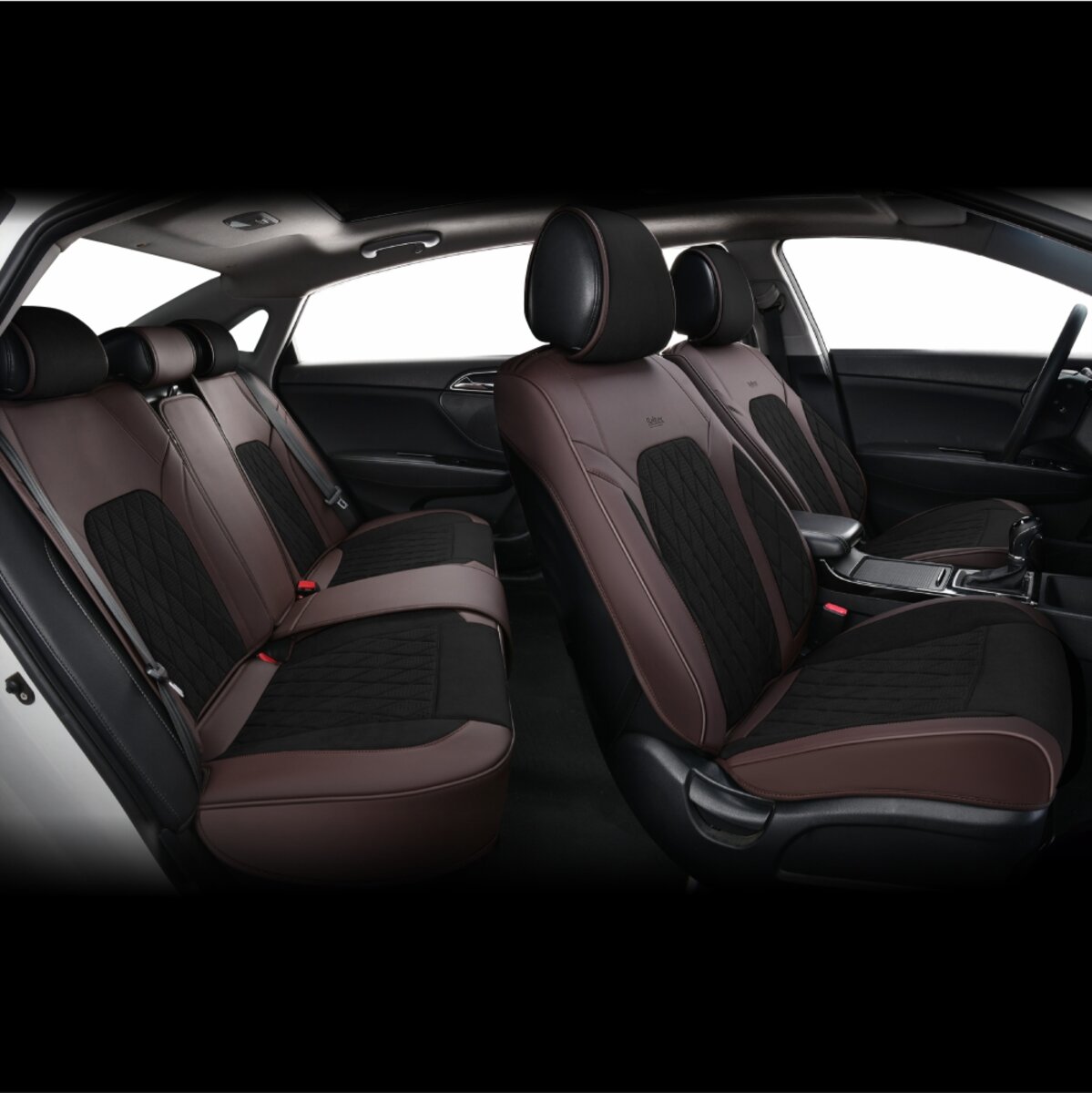 Комплект, 3D чохли для сидінь Beltex Malibu, black-brown (BX89700) дивитися фото №2