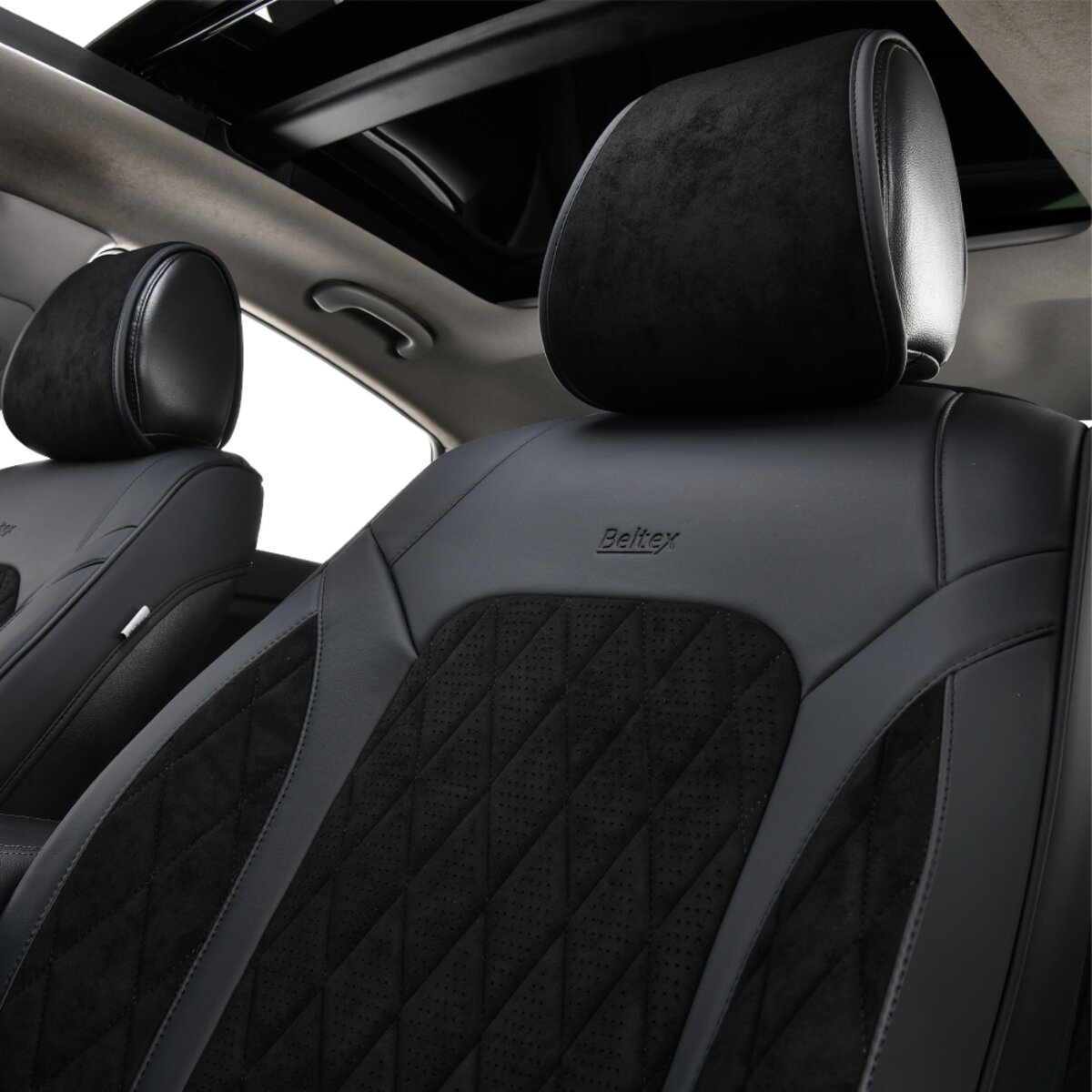 Комплект, 3D чохли для передніх сидінь Beltex Malibu, black 2шт (BX89110) дивитися фото №3